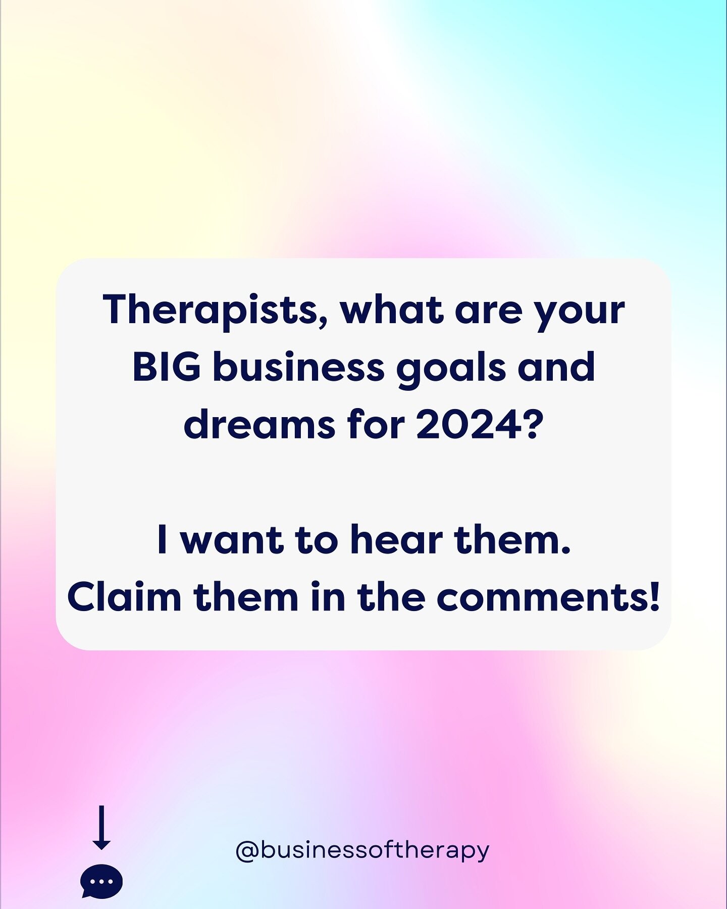 None of your goals are too big around here&hellip;

I want to hear YOUR goals (comment pls 👇🏼). Because here&rsquo;s the thing about business goals&hellip;

It&rsquo;s not the same for everybody! Some therapists want:
👉🏼 more freedom in their cal