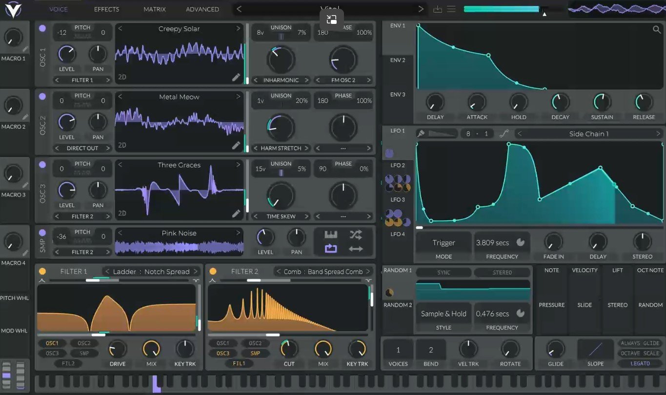 Vital (Spectral Warping Wavetable Synth)