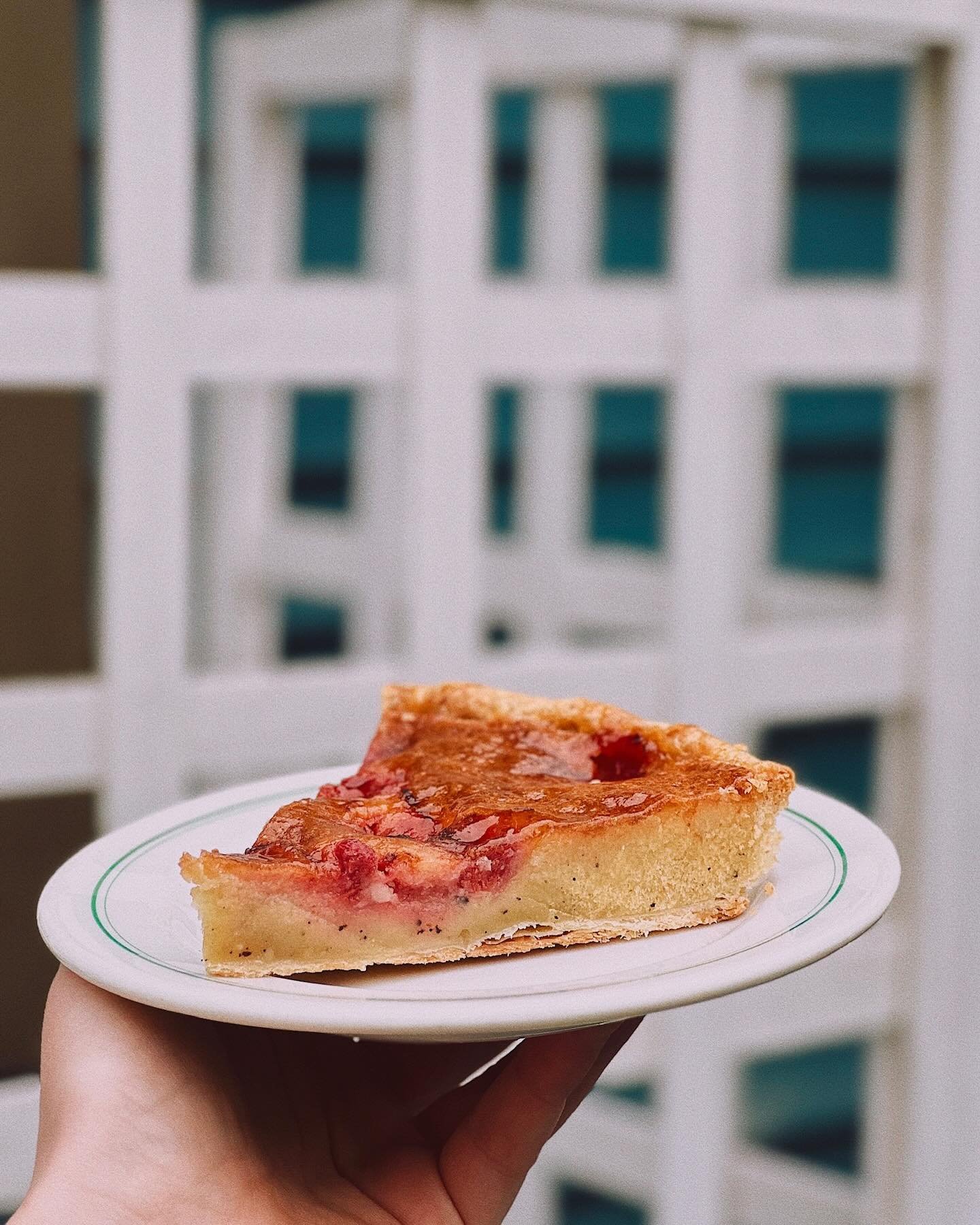 Have you tried a slice of our Cherry Brown Butter Tart?? If your answer is no, then why the heck not?? 🍒
&bull;
This delicious tart features a cakey brown butter filling and classic tart cherries. Plus, we don&rsquo;t feature tarts that often, so yo