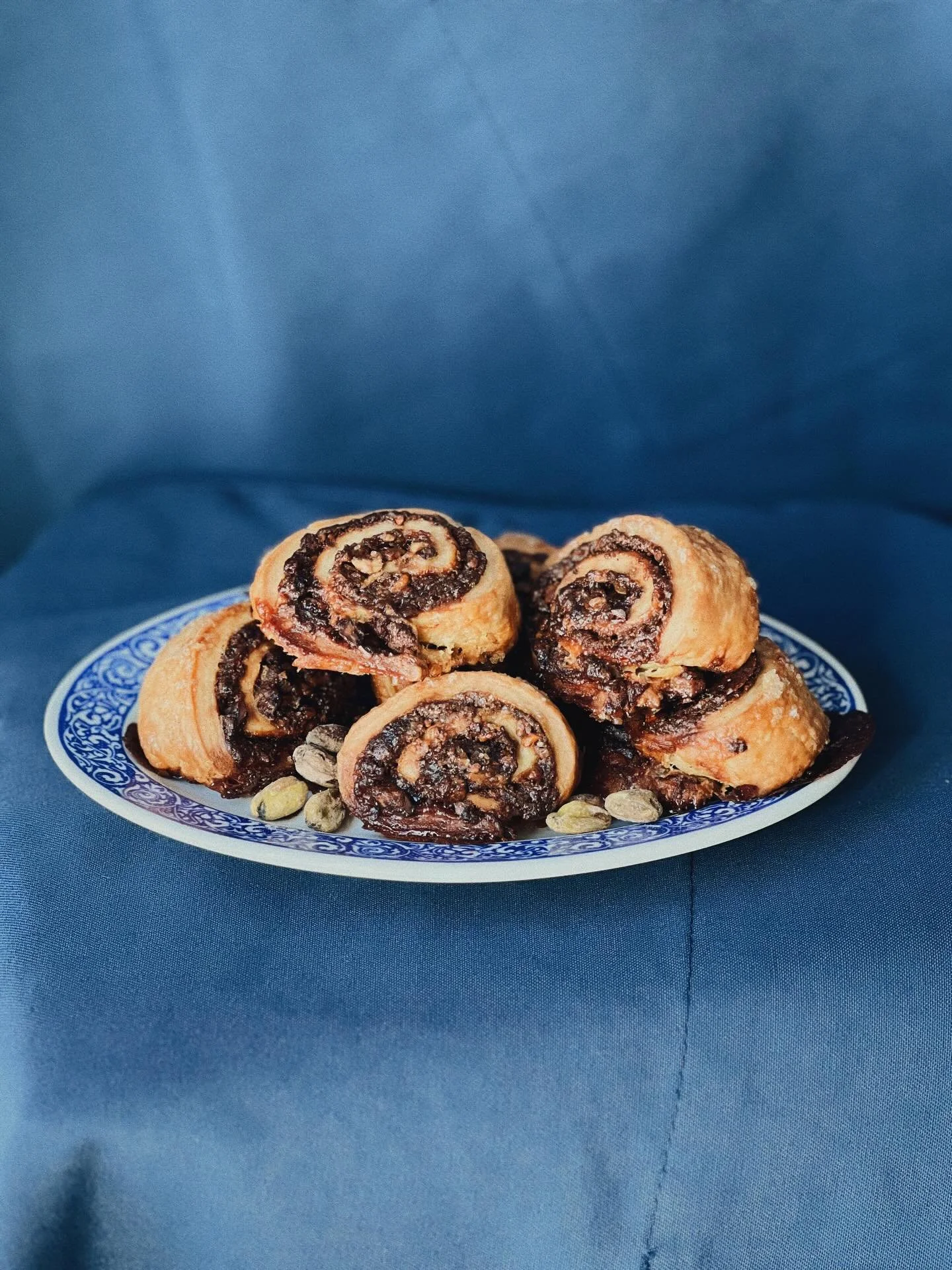 Happy Almost Hanukkah! 
&bull;
We&rsquo;ve got a special treat for this year&mdash;Hanukkah exclusive rugelach!
&bull;
Our classic ruggie dough, filled with homemade apple butter &amp; honey caramel + toasted pistachios!
&bull;
We&rsquo;ll have these