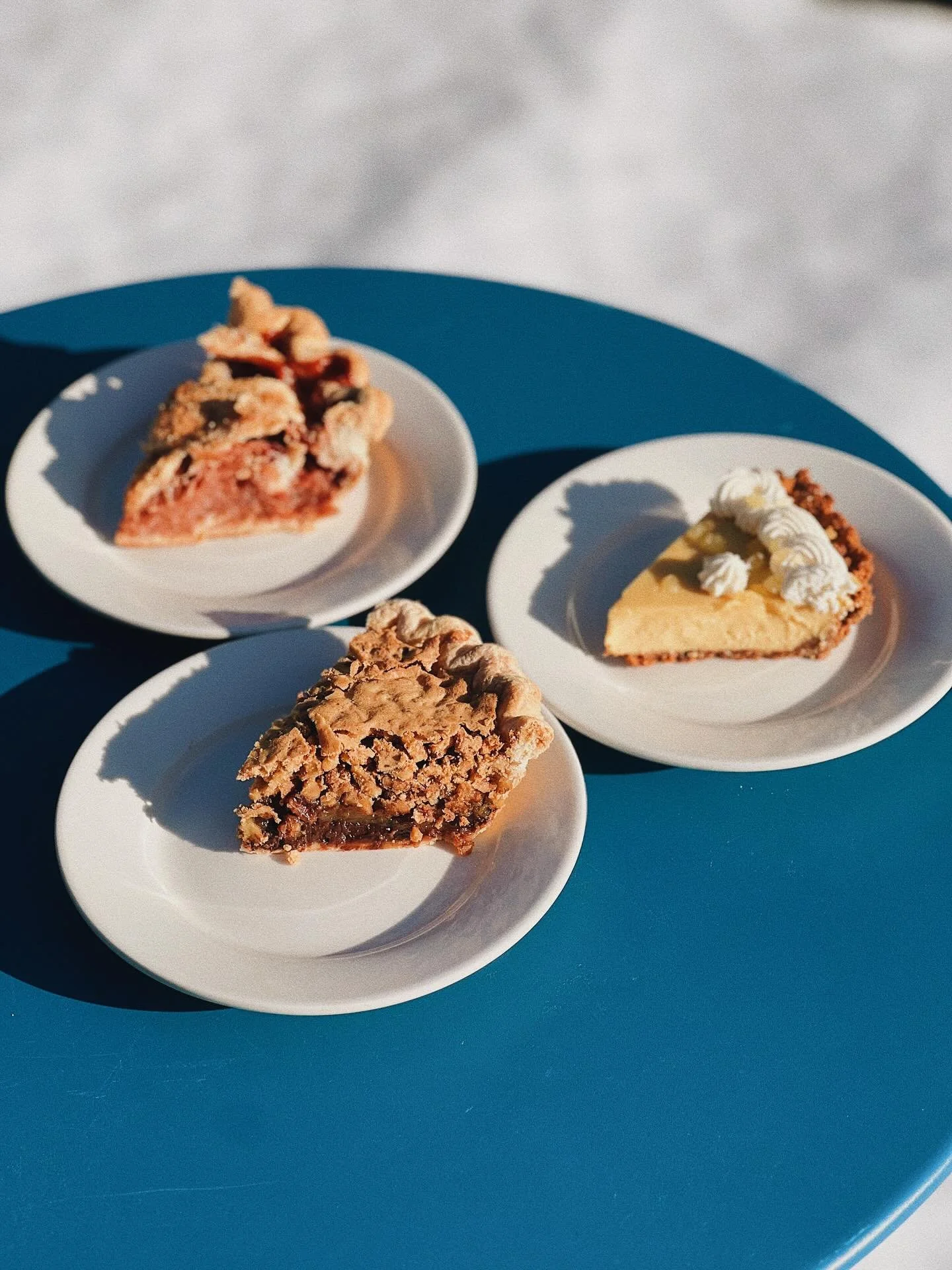Festive Pie Lineup! 
&bull;
Cranberry Apple, Lemon Gingersnap, and Whisky Walnut! 
&bull;
Did you miss our pre order window for the holidays? Don&rsquo;t stress too much! The shop will be open regular hours Monday &amp; Tuesday, and from 8-4 on Wedne