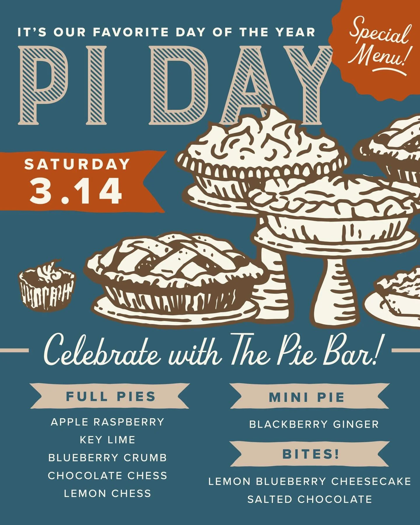 It&rsquo;s finally here!
&bull;
We&rsquo;ve got a jam packed menu for you all tomorrow! Whether you&rsquo;re coming in for something savory, a slice of pie, or a whole pie&mdash;we&rsquo;re ready for you! 🥧
