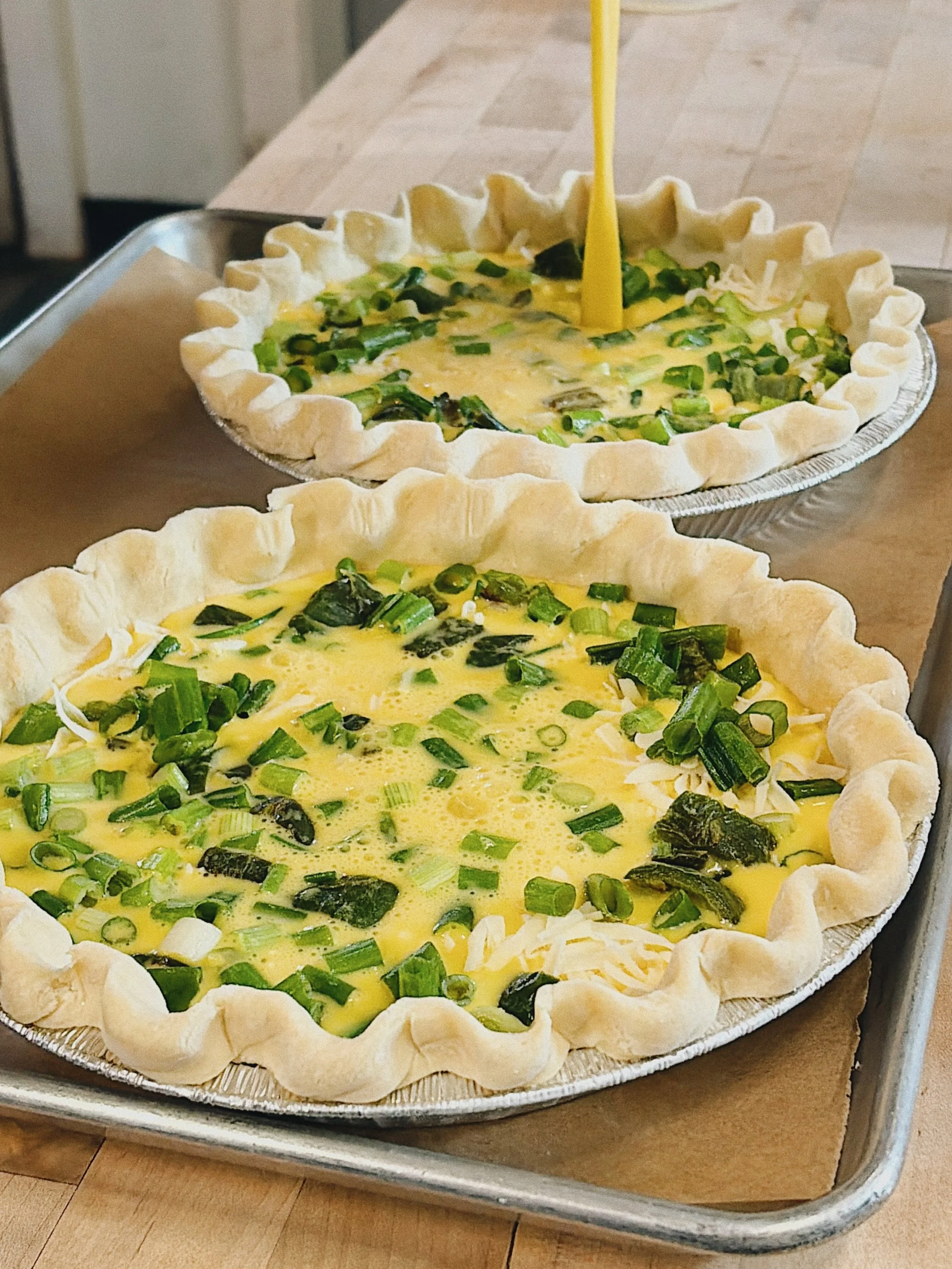 Our quiche flavor changes daily so don&rsquo;t forget to check out the daily menu on our website! Link in bio 🥧✨