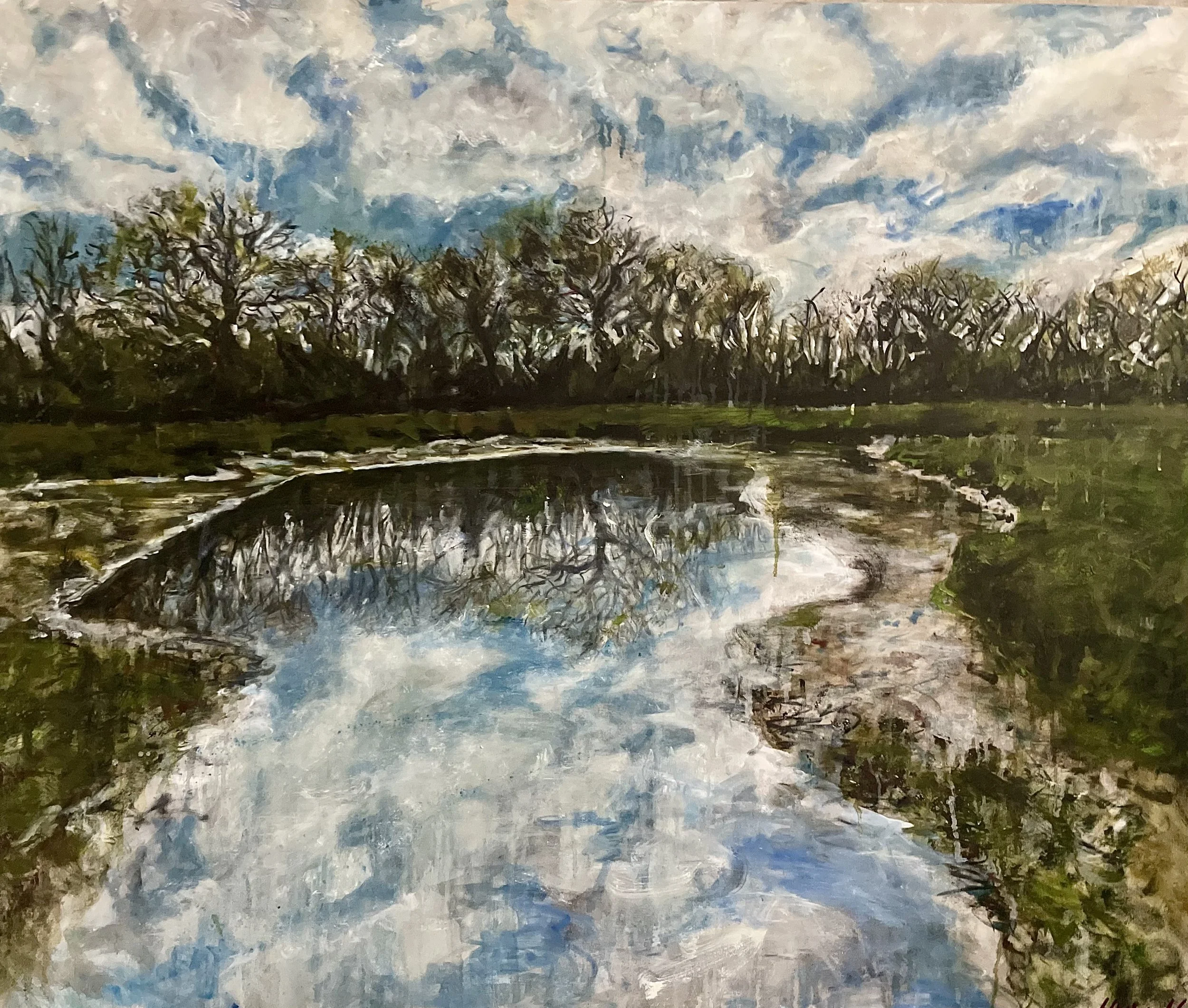 Big Mirror. Oil on linen. 160 x 120cm.