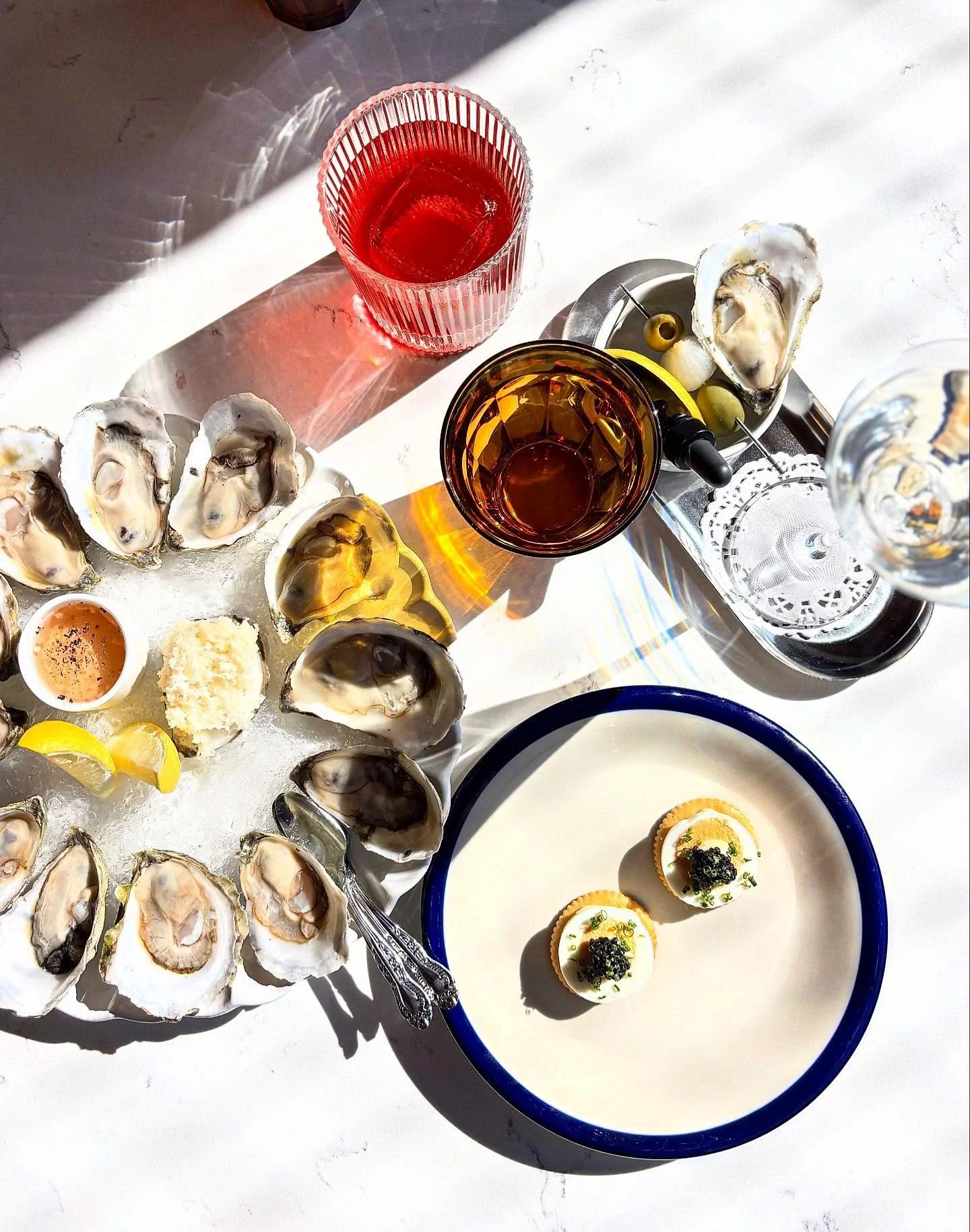 Highly recommend a quiet moment with oysters, caviar and martini&rsquo;s before the family gets in town 🤫

HH all night. Lets go. 4-9