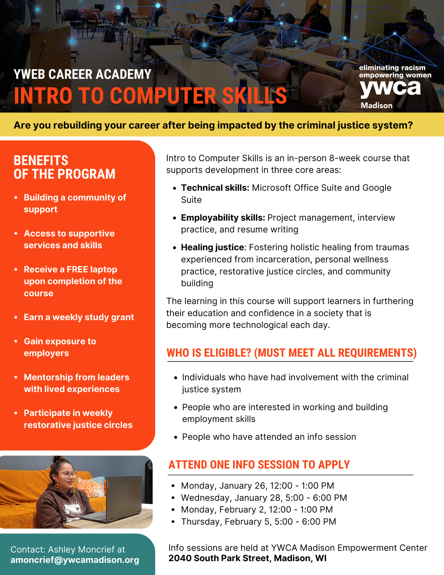 YWEB Intro to Computers Skills Starting February 2026 — YWCA Madison ...