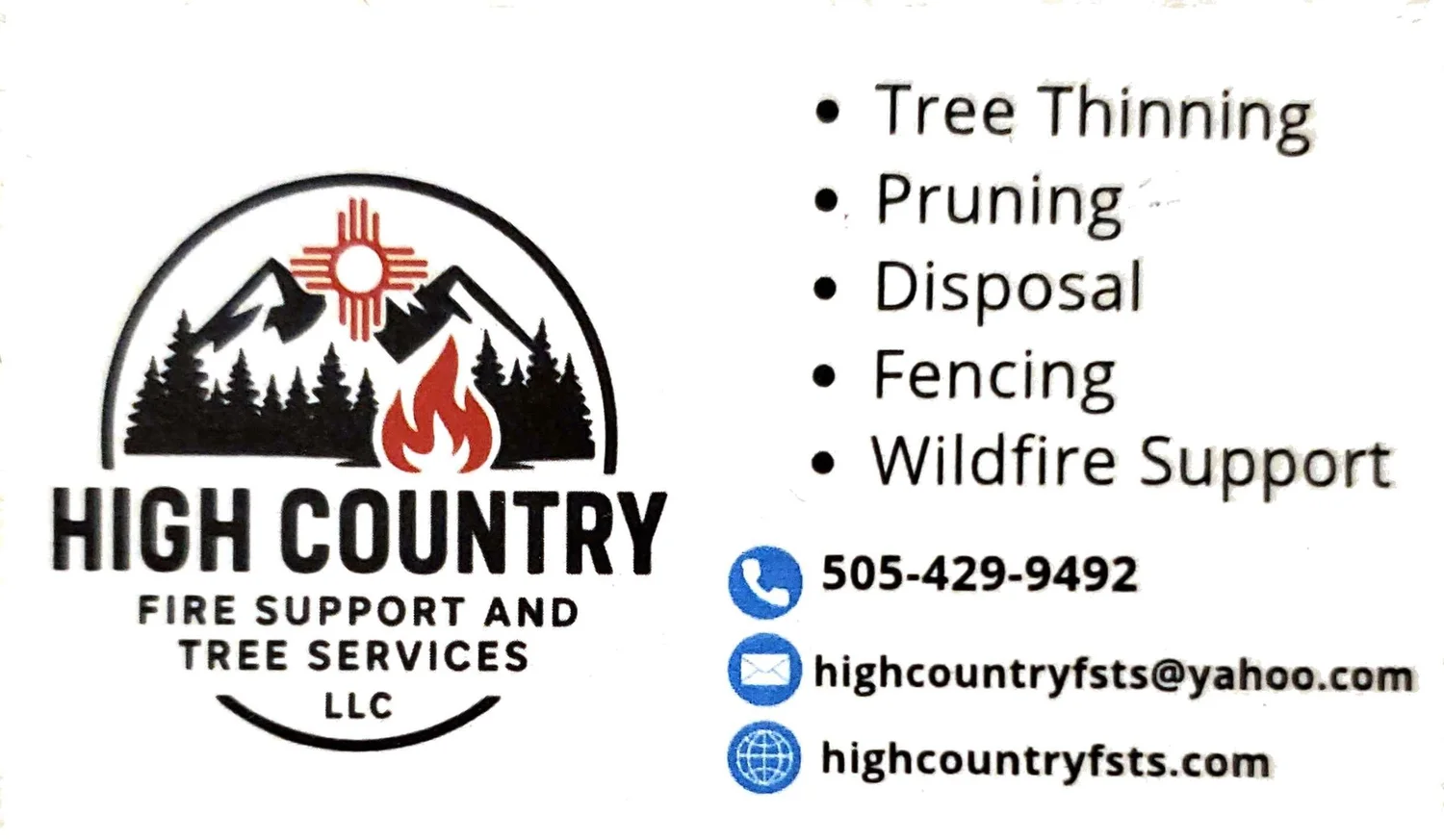 High Country Fire Support and Tree Services LLC