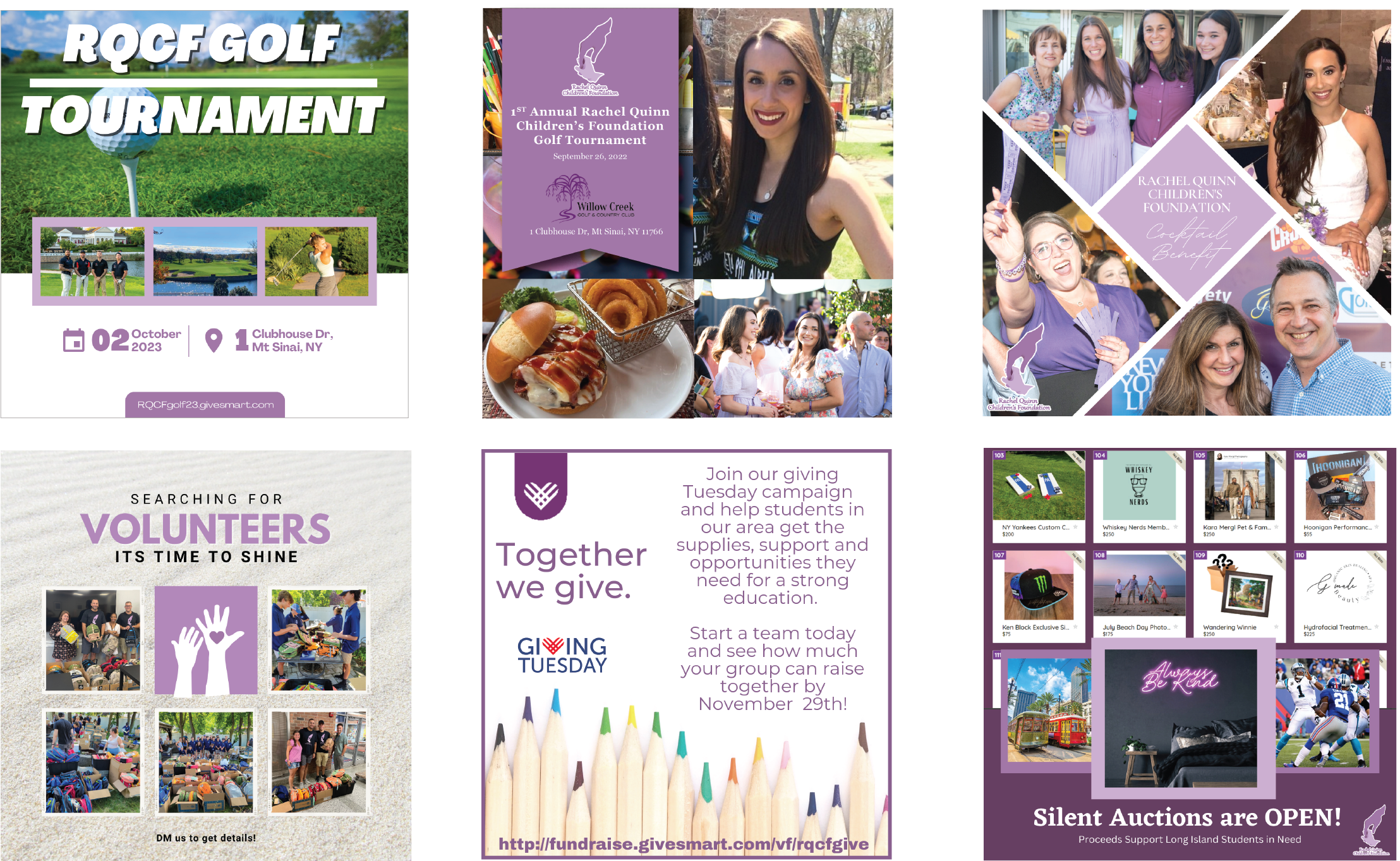 Examples of social media posts. Sticking to color branding and defining a bright, fun, professional personality for the organization.  