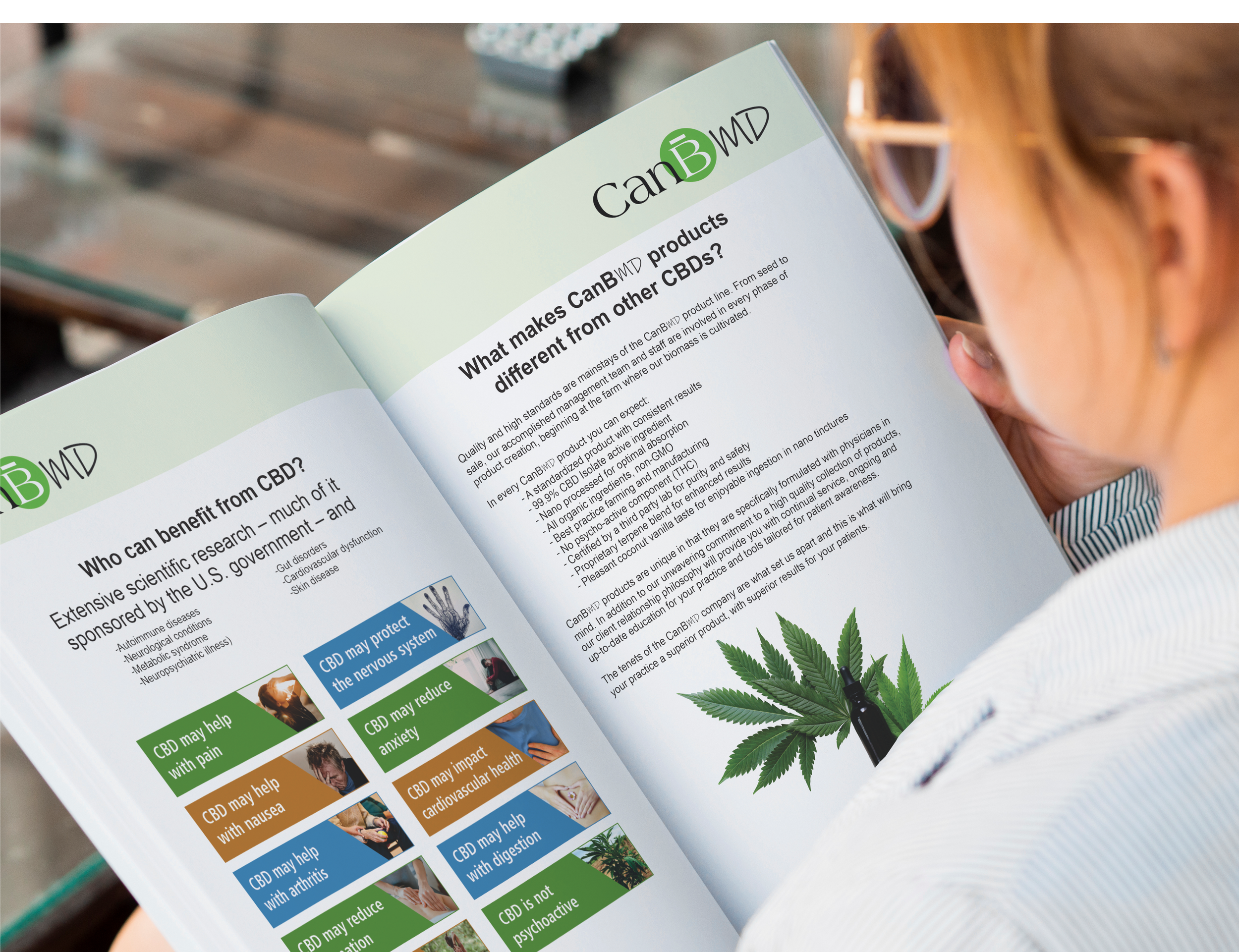 A full sized, medical facing, book was need for the starting bundle. Sellers needed to be educated on the products, as well as, the regulations involved with presenting them to their clients. I developed a clear and easy to reference brand and produc