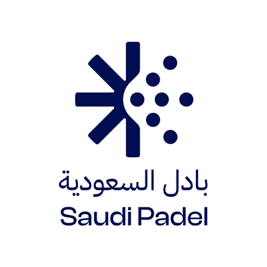 Logo of Saudi Padel featuring stylized paddle and dots representing movement