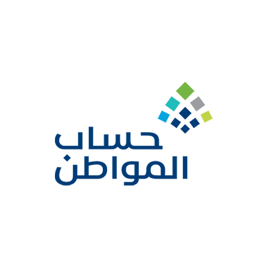 Logo with Arabic text and a colorful abstract design.