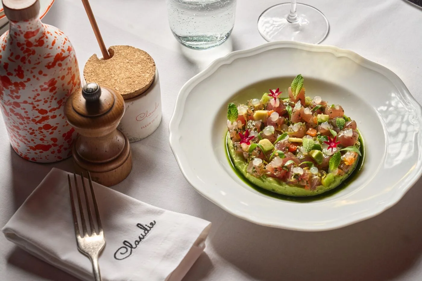 One of CLAUDIE's menu items placed in a dish.