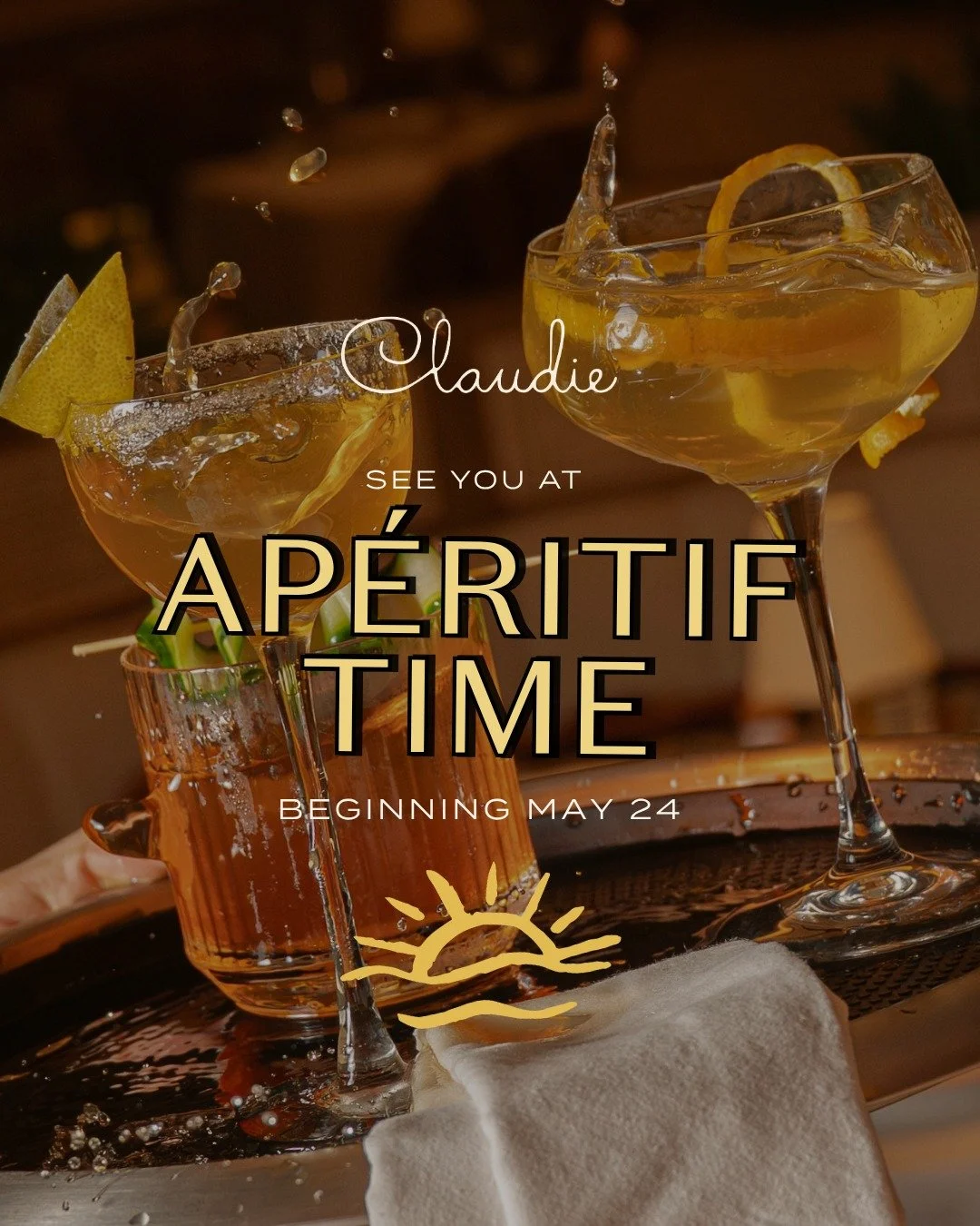 Starting Sunday, May 24, introducing Ap&eacute;ritif Time at CLAUDIE. A curated selection of Mediterranean bites, refreshing cocktails, and sun soaked moments, exclusively at the bar.

Sunday to Thursday | 6:00 PM &ndash; 7:30 PM 🥂