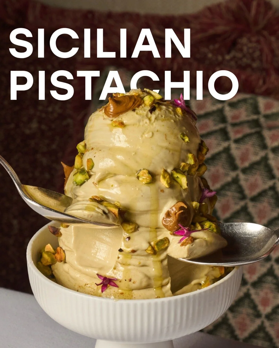 A scoop of Sicilian Pistachio Ice Cream and suddenly everyone has room for dessert.