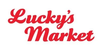 Lucky's Market logo in red script on a white background.
