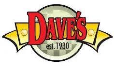 The logo of Dave's, a restaurant established in 1930, featuring bold red text and a yellow banner.