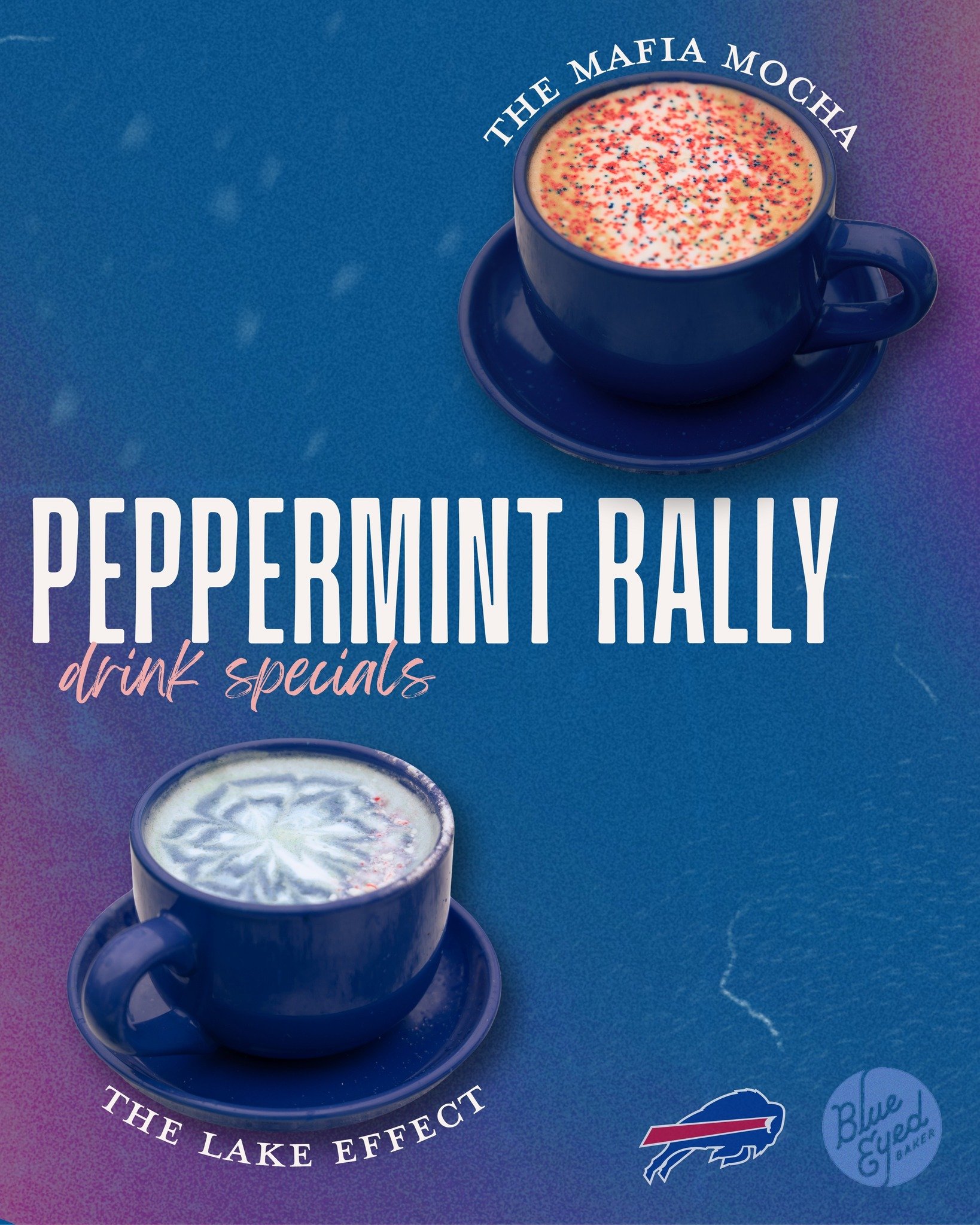 ✶EA PEPPERMINT RALLY✶

Stop by BEB tonight from 5:30-7:30 during the EA
Peppermint Rally and grab yourself one of our
bills-themed drink specials and pastries!

The Mafia Mocha:
peppermint vanilla, chocolate, espresso, milk of
choice, topped w/ red a