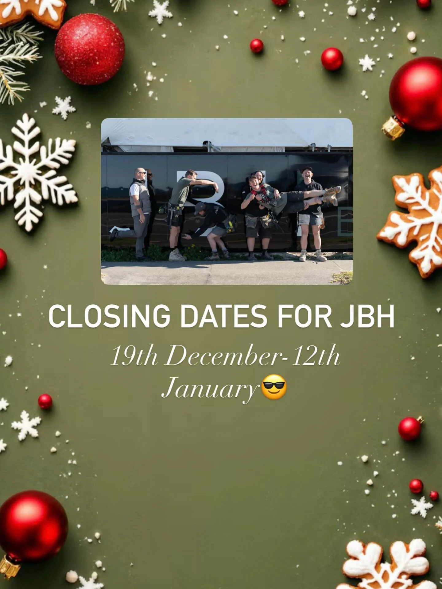 🎄 Christmas Break Announcement 🎄

As the year comes to an end, our team will be taking a well earned break over Christmas.

📅 Closed: 19th December 
🔨 Back on site: 12th December 

We appreciate your patience during this time and thank you for ch