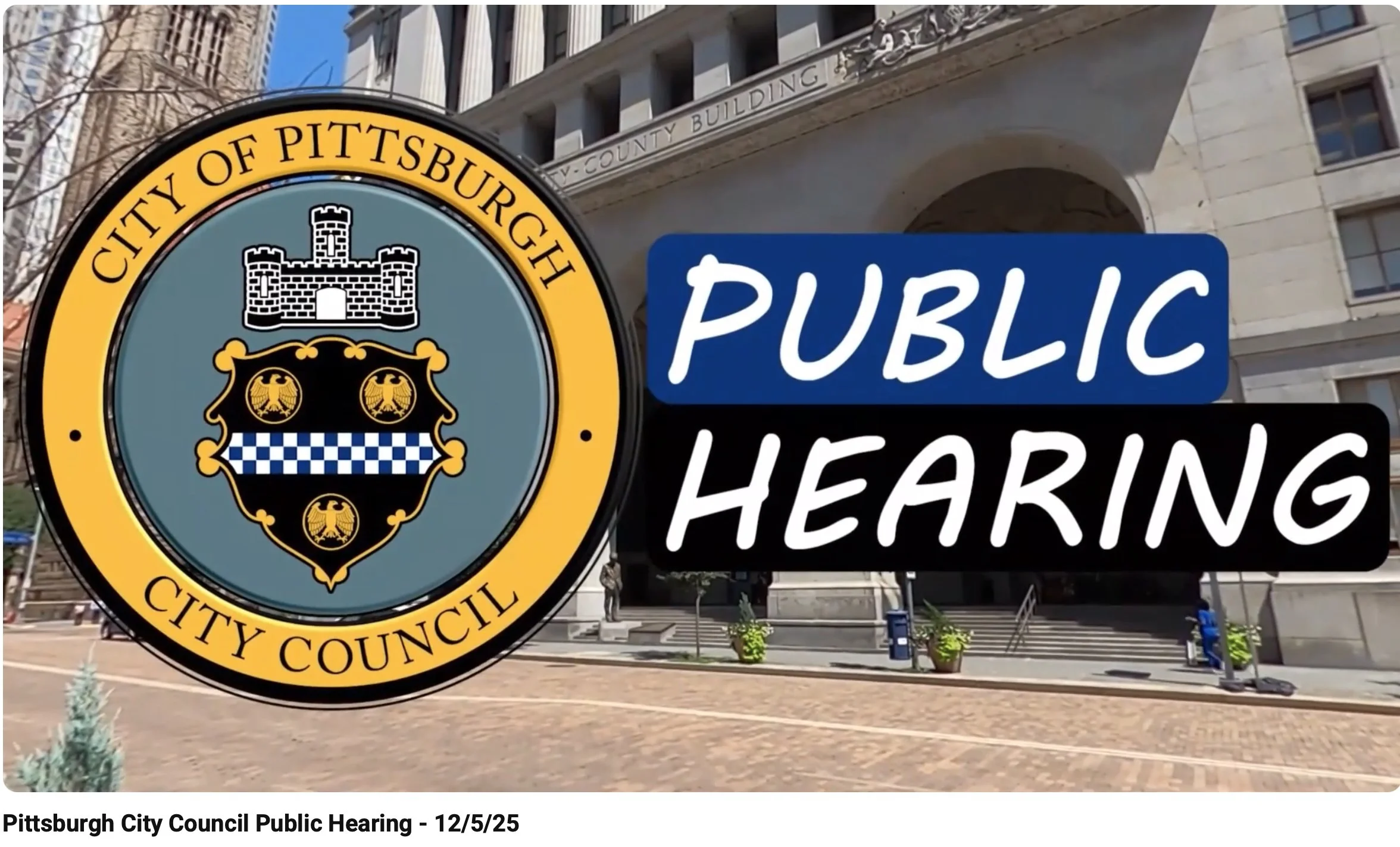 Public hearing before City Council advocating for  Westinghouse Park to be designated as a Pittsburgh Historic Landmark