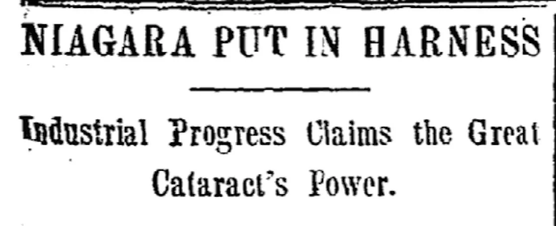 Niagara Put Into Harness