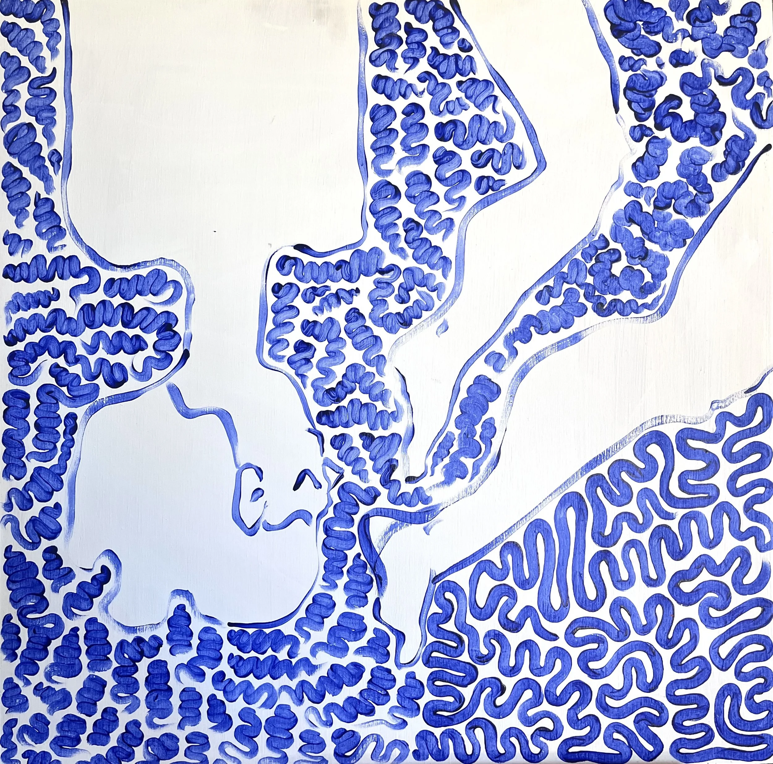 "Blue and White" Acrylic on Wood 24" x 24"