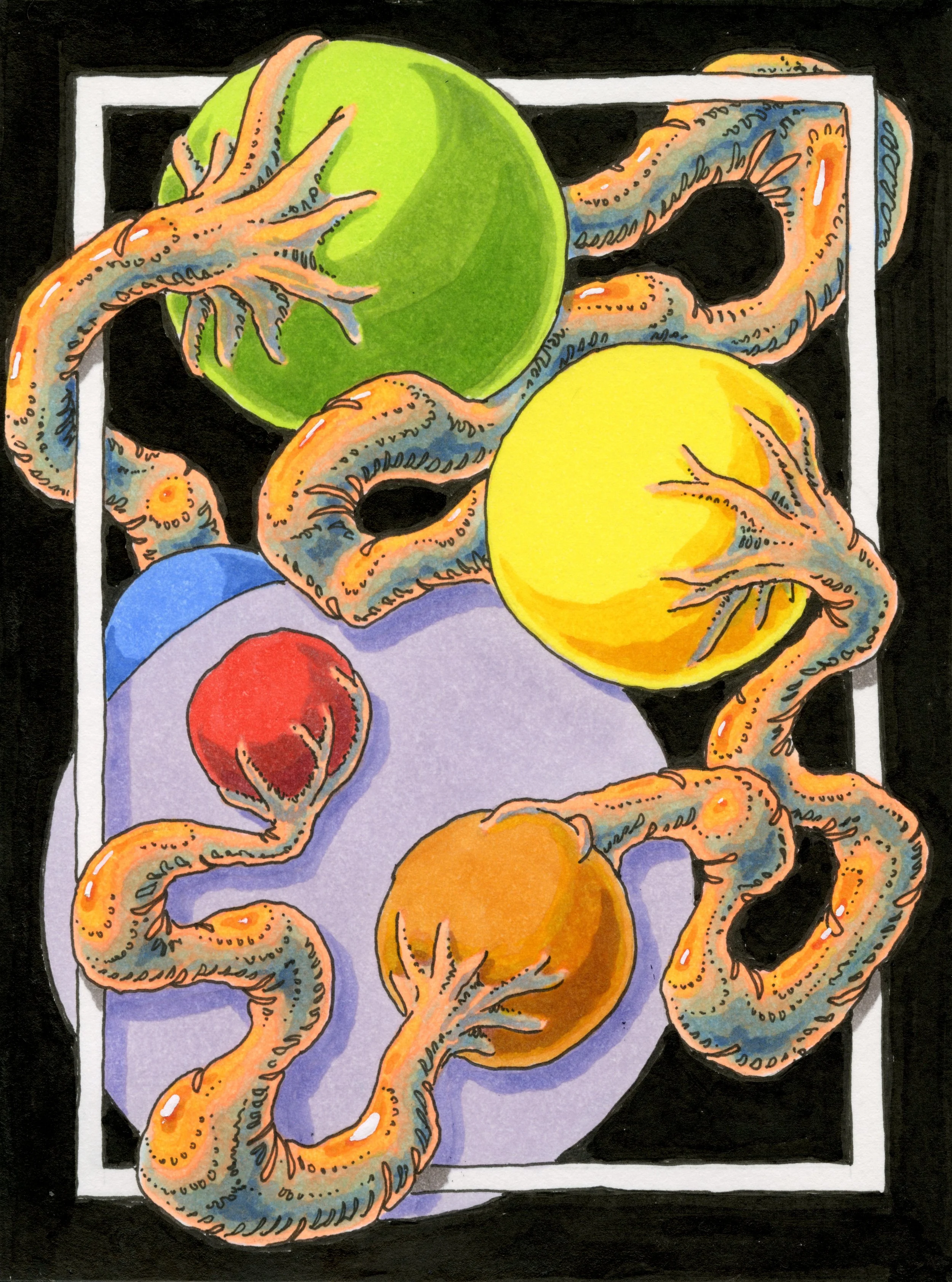 "Wavelength", pen & ink on card stock.
October 2025