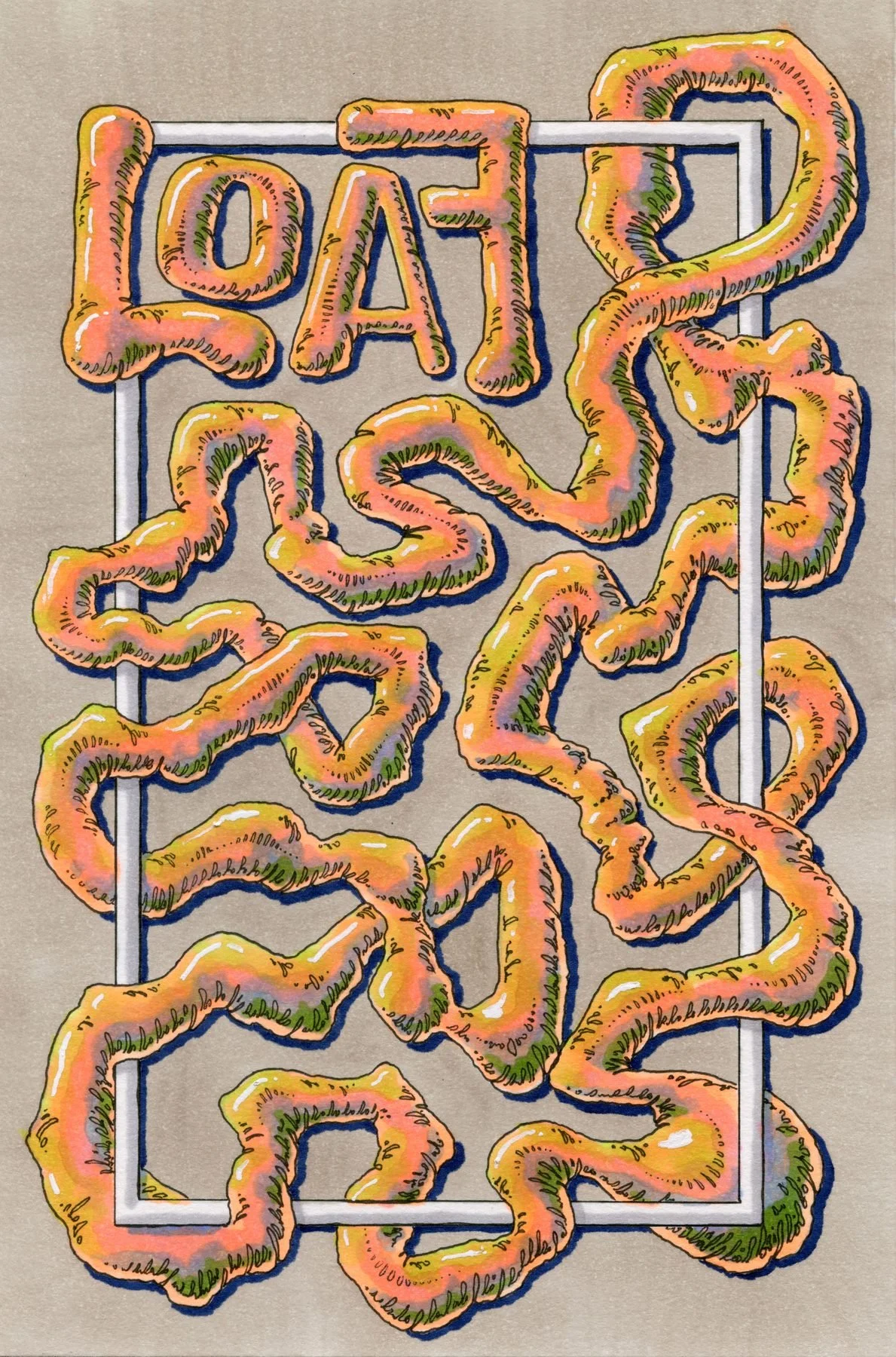 LOAF flux, 6x9" pen & ink on paper, 2025