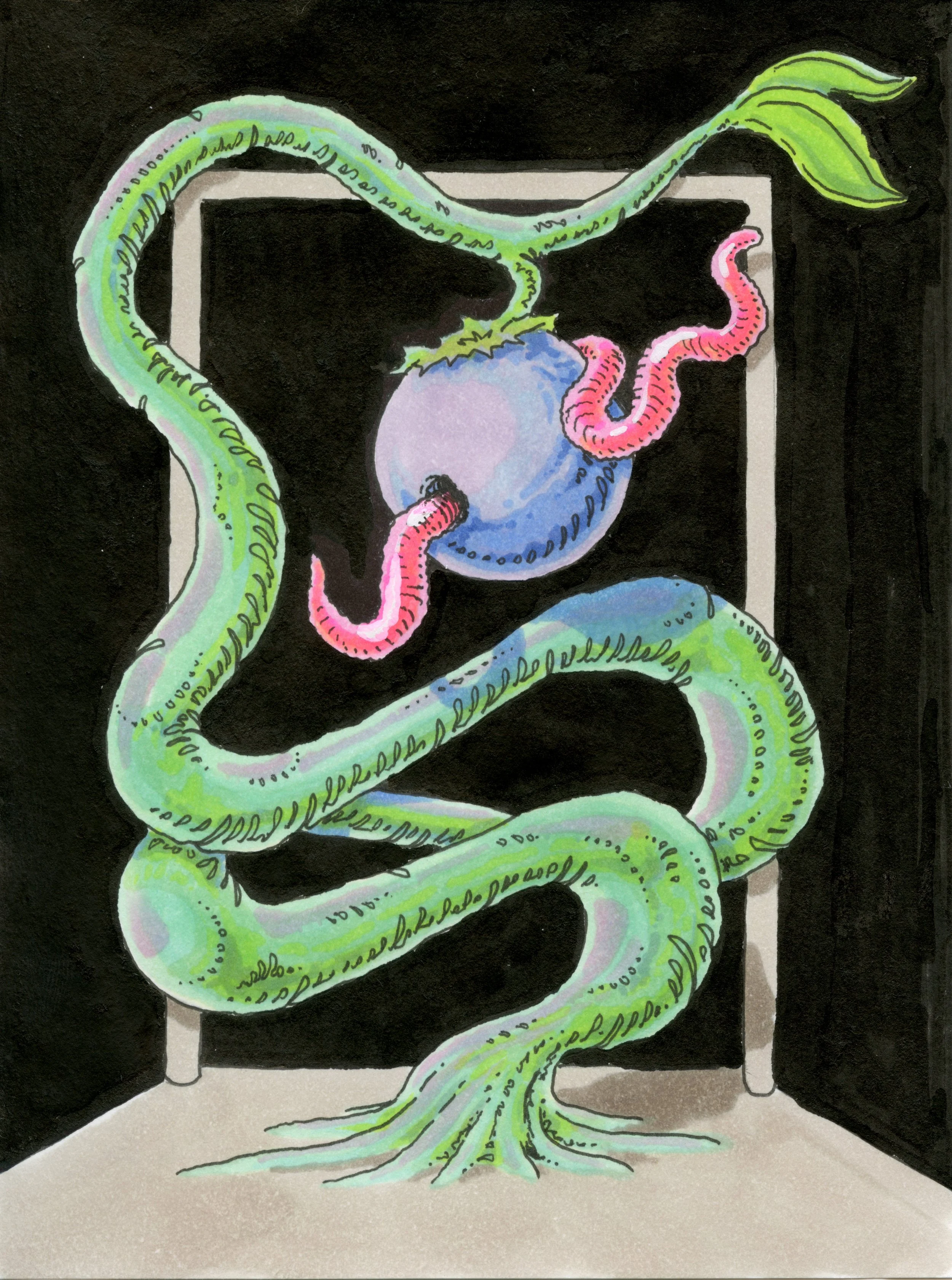"Dig in", pen & ink on card stock.
October 2025