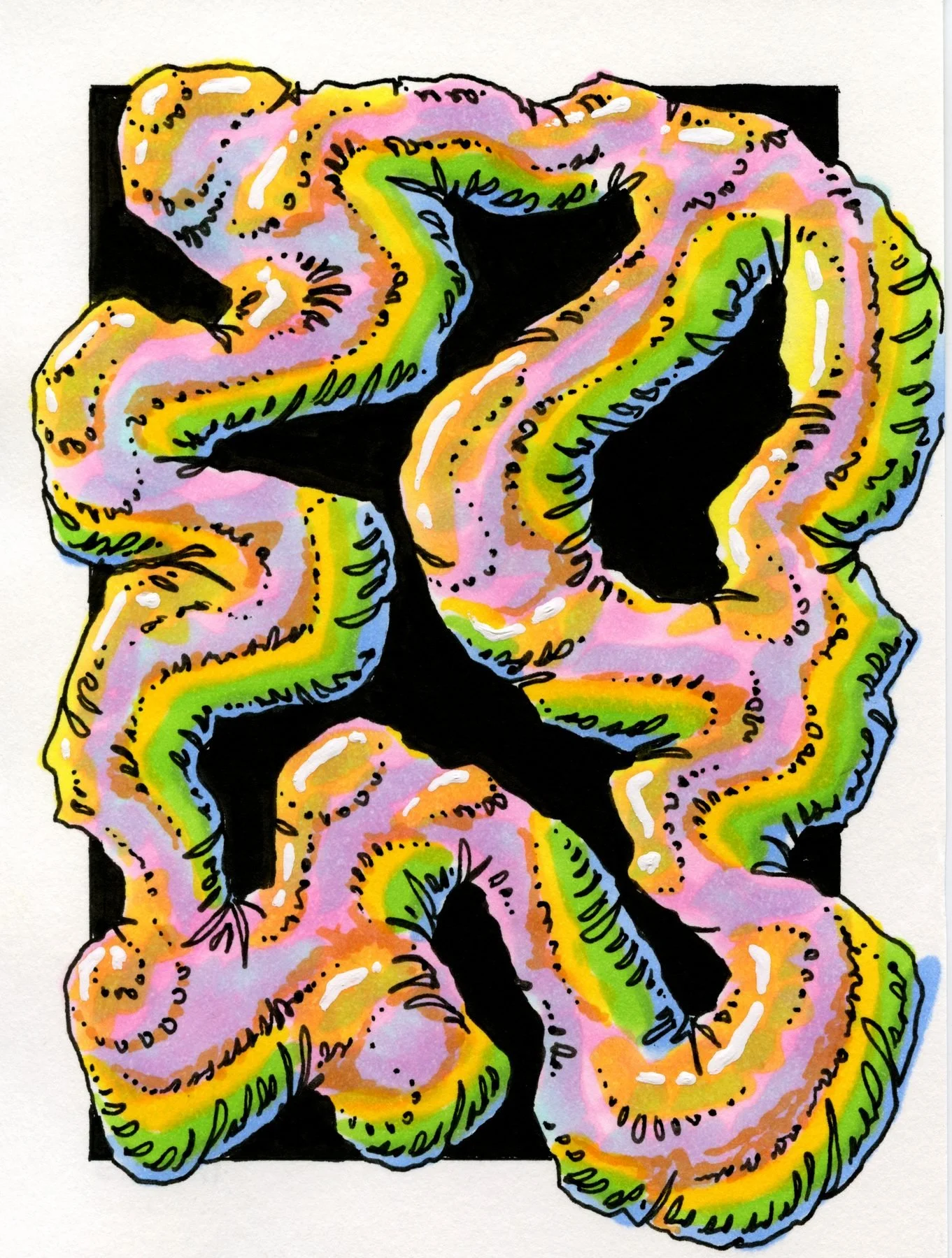 Spectrum, 4.5x6" pen & ink on paper, 2025
