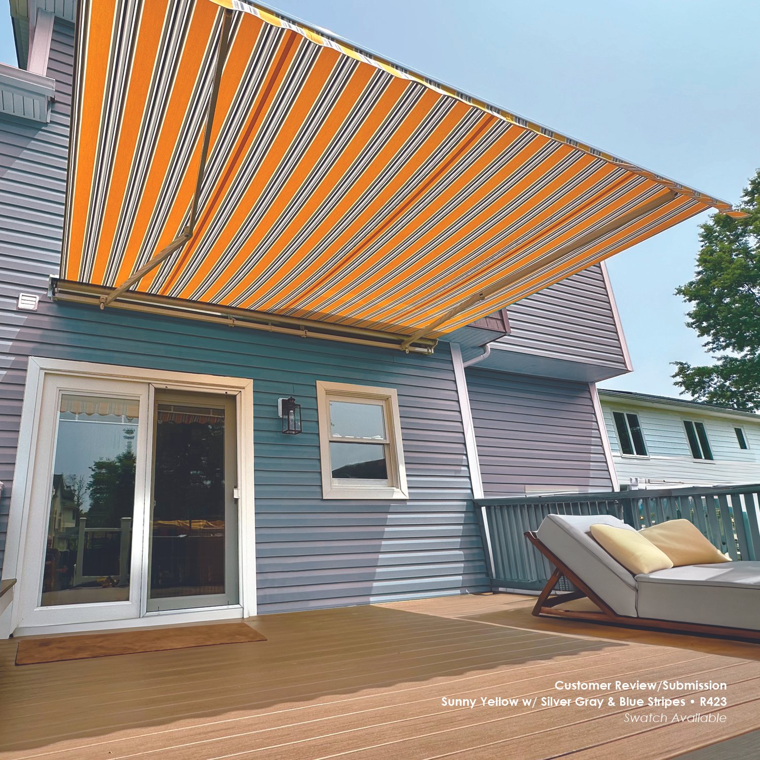 Luxury Series - Sunny Yellow Silver Gray Stripes