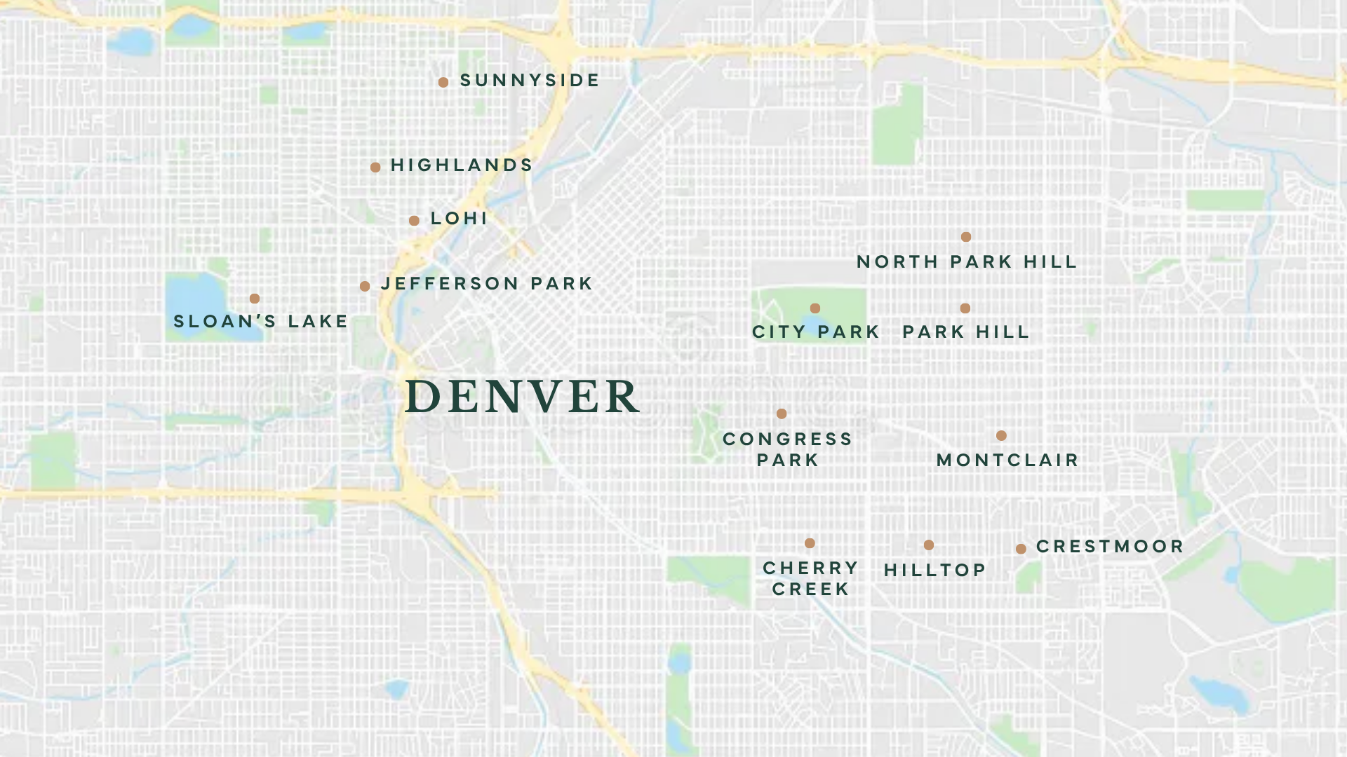 Map of Historical Denver Neighborhoods