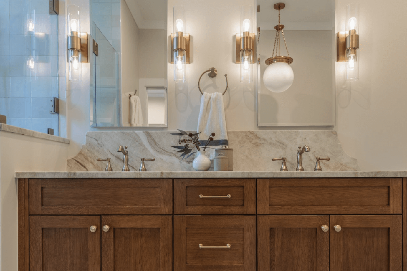 Transitional Bathroom Remodel Example In Denver