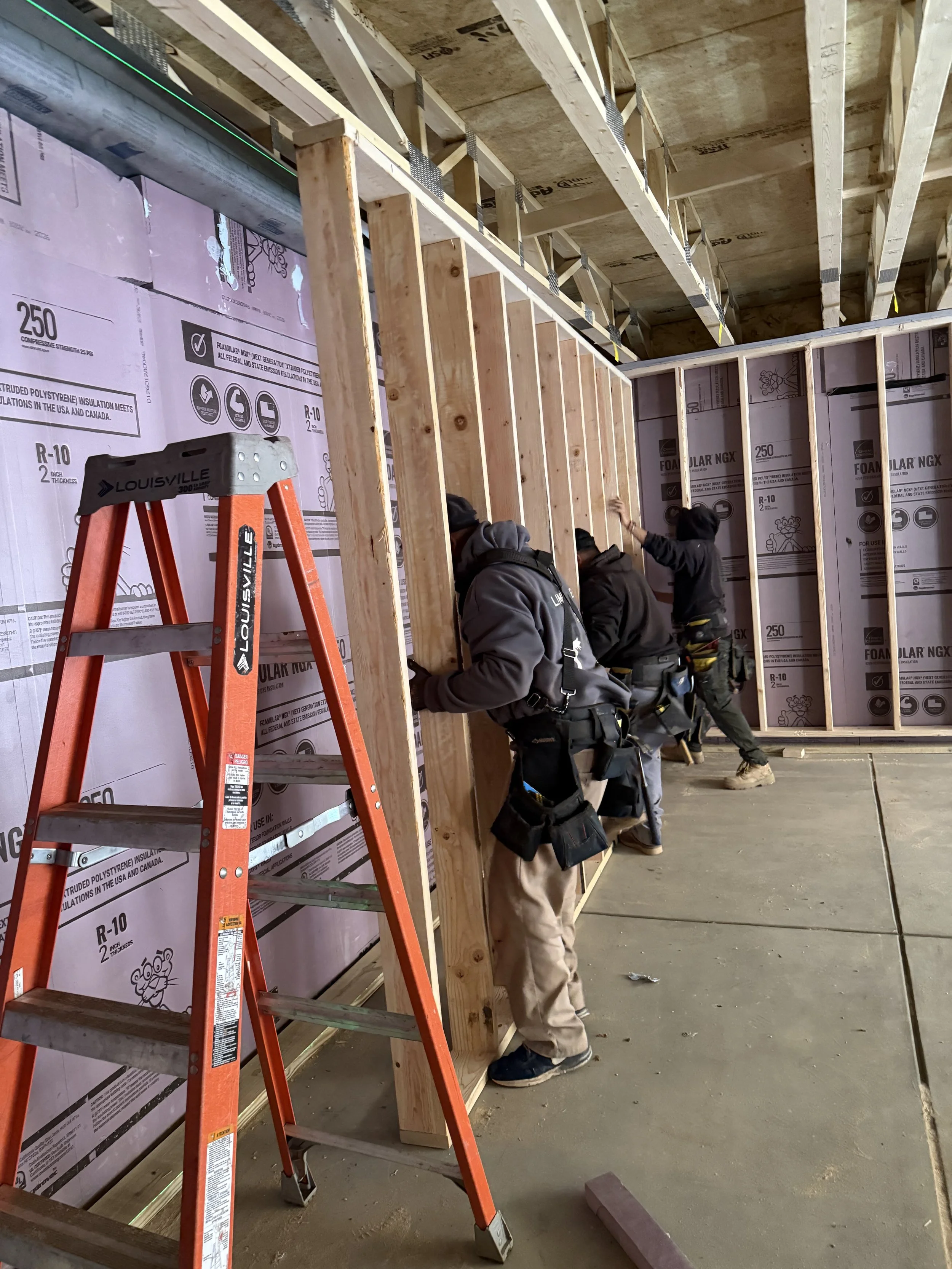 Forest St. Builders working on a Passive House