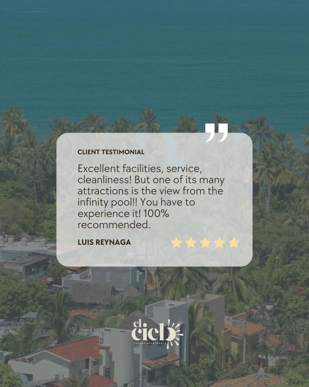 Five-star guest review for Tía Adriana Hospitality vacation rentals and boutique hotel in Sayulita.