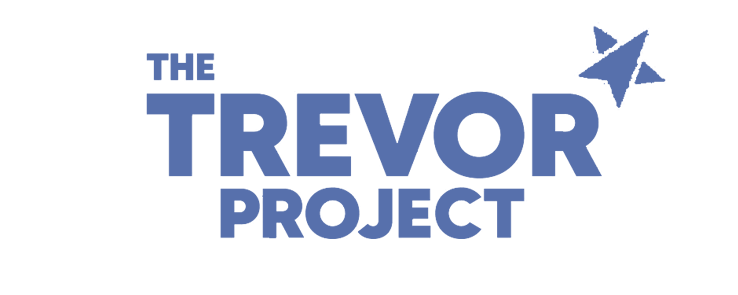 Logo for 'The Trevor Project' with a paper airplane icon in the upper right corner.