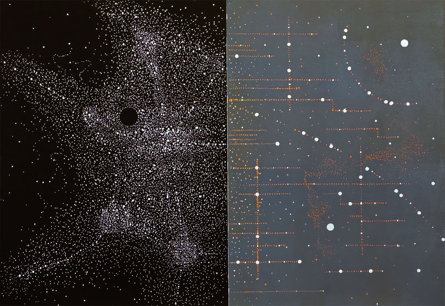 Stellar Metropolis, Decapod, With Chart - Reduction Woodcut 2011 17 x 24