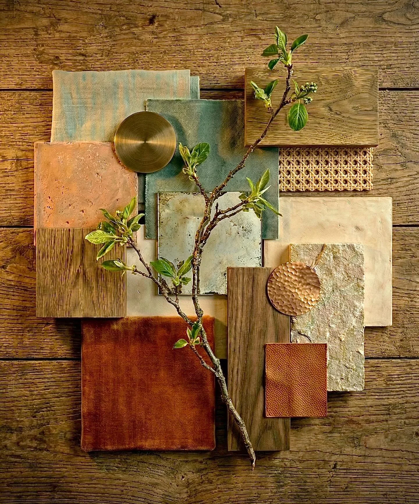 Here is our material board for our cafe concept featuring natural materials and warm colors to create a comfortable, safe, and happy atmosphere for guests to enjoy their coffee.