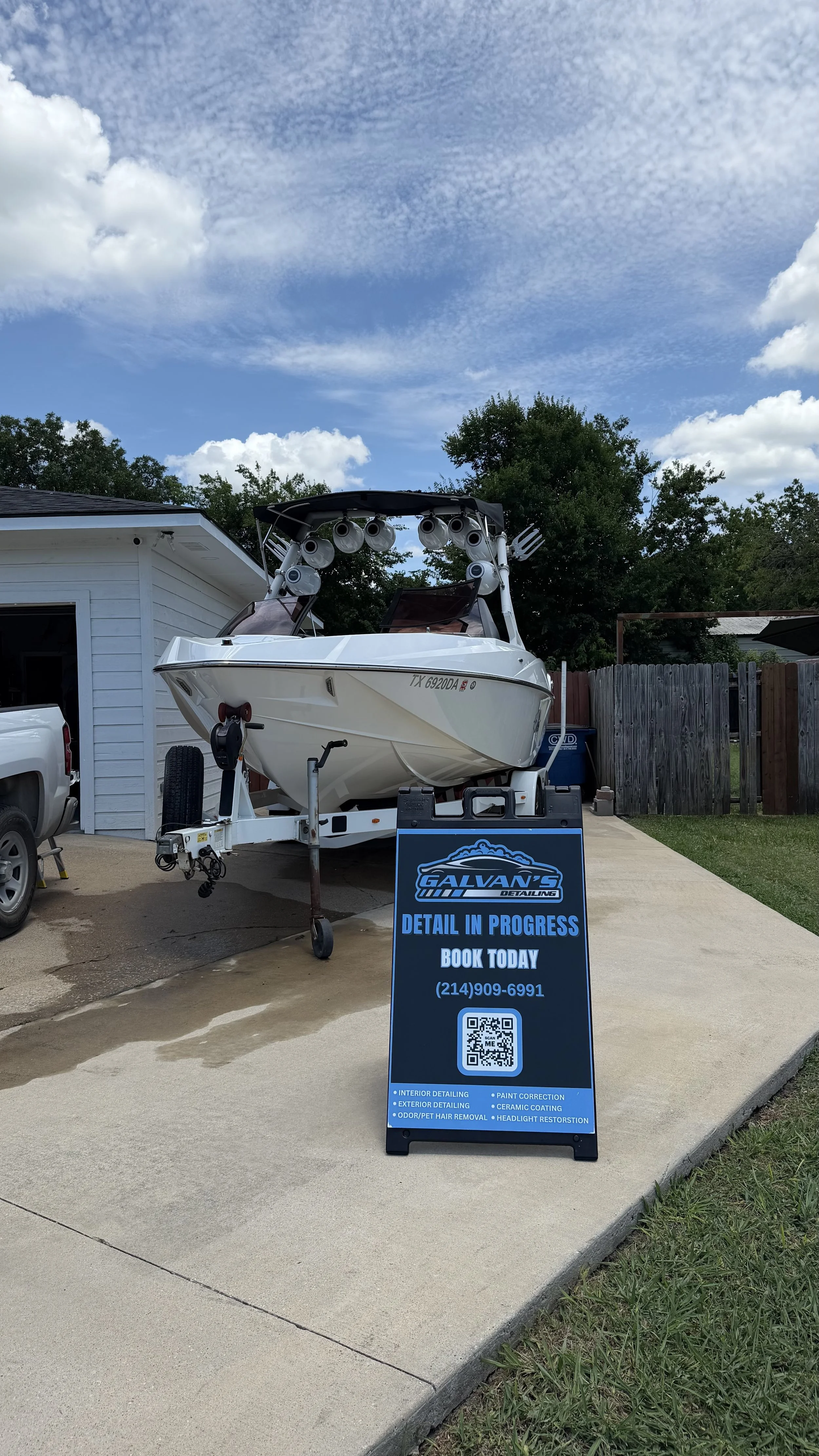 Boat Received our Marine Wash & Wax 