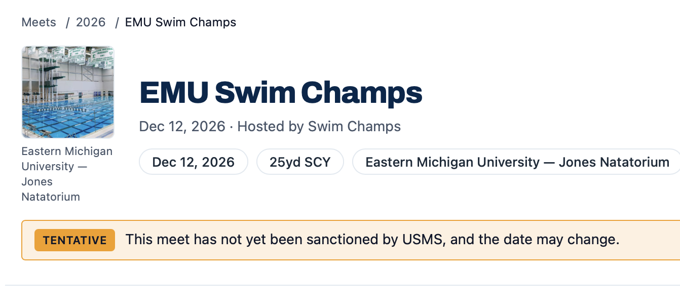 EMU Swim Champs *TENTATIVE* (SCY)