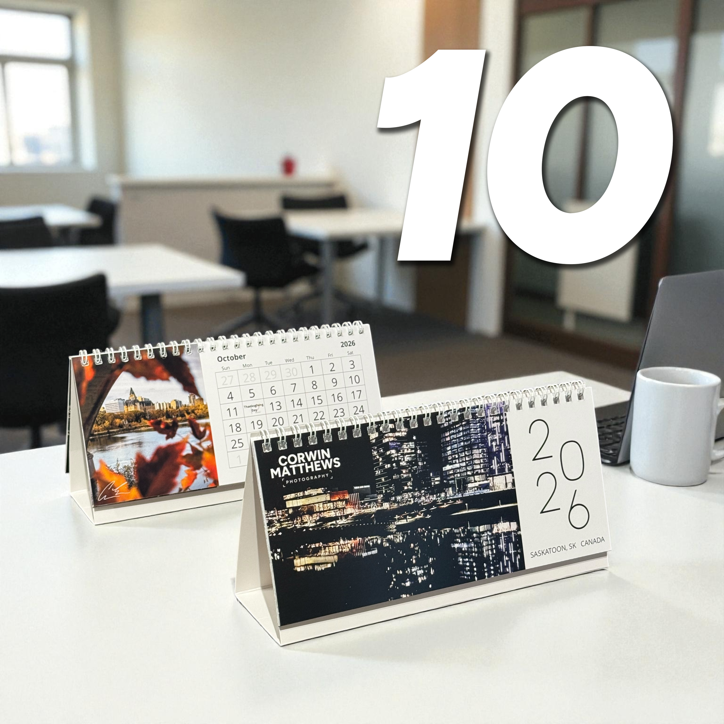 BULK - TEN 2026 Saskatoon Desk Calendars  (4"x8")