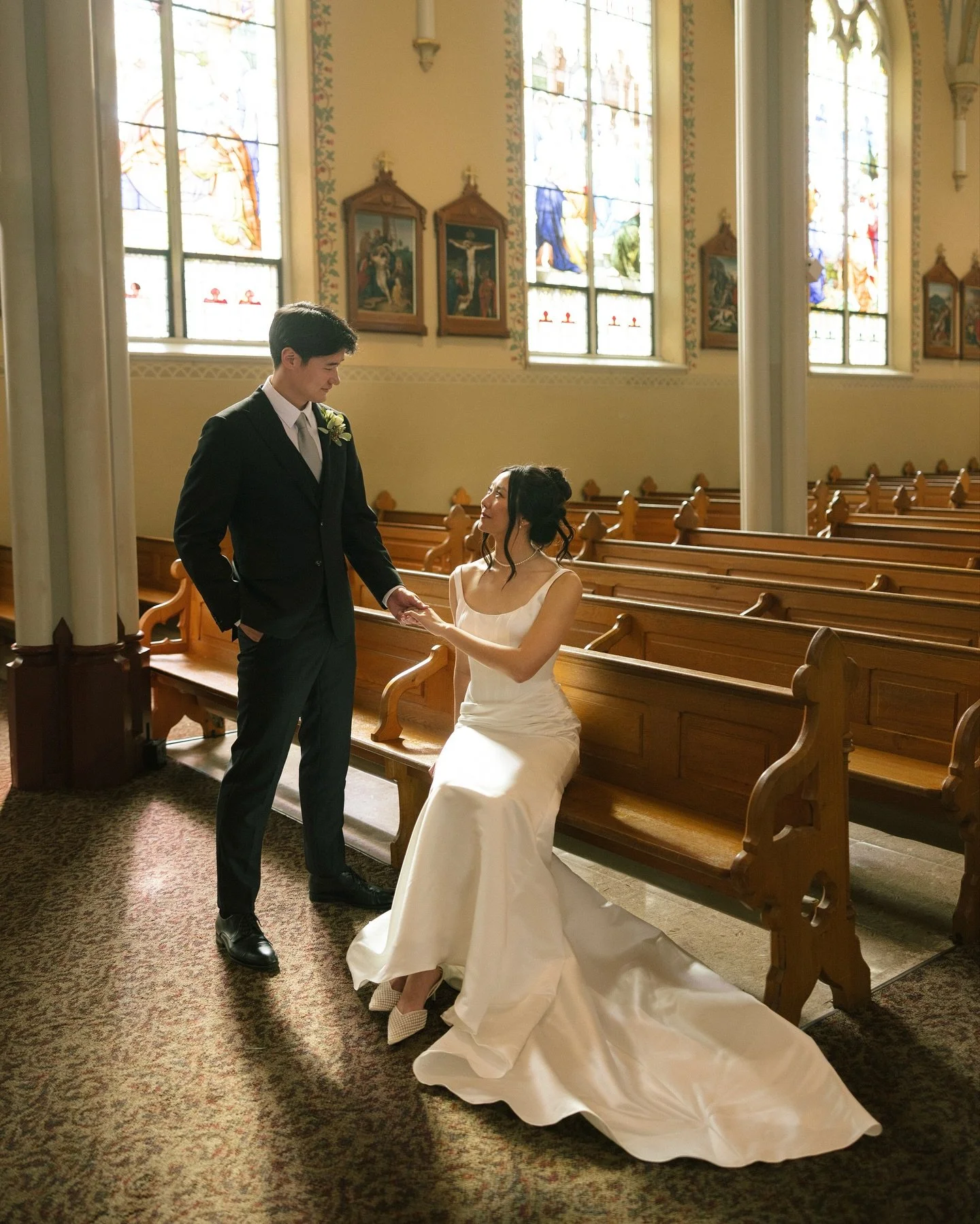 What a dream it was to spend my last wedding of the year with Gracie and Aaron! As soon as they shared where they were getting married, I knew it was going to be such a cool opportunity to take beautiful portraits of them. St. Mary&rsquo;s Church in 