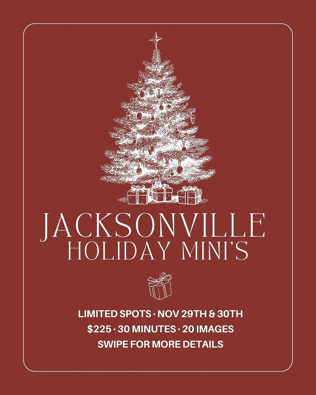 Jacksonville Holiday Mini&rsquo;s 🎄
 Voted the most charming town in Oregon, and for good reason! Jacksonville is the perfect place to capture a little holiday magic with the people you love most.✨ Bundle up in your coziest sweater, grab a hot choco