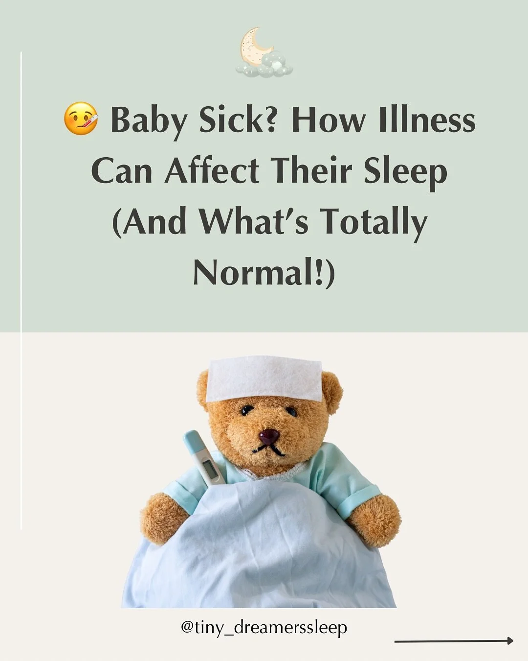 It&rsquo;s cold season ❄️ 🤮 those winter bugs are doing the rounds at the moment. 

If your baby or toddler gets sick, knowing what&rsquo;s normal &mdash; and what to do &mdash; is key 💛
Sleep may get a little bumpy for a few days, and yes, they mi