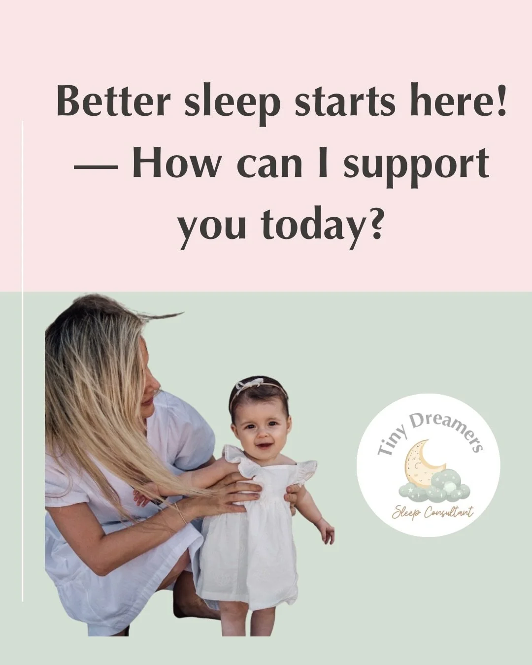 Are you looking for sleep support but don&rsquo;t know where to start?
Here&rsquo;s how I can help you and your little one get better sleep 💤
I&rsquo;ve recently updated my 1:1 support packages, making it even simpler to choose from three easy optio