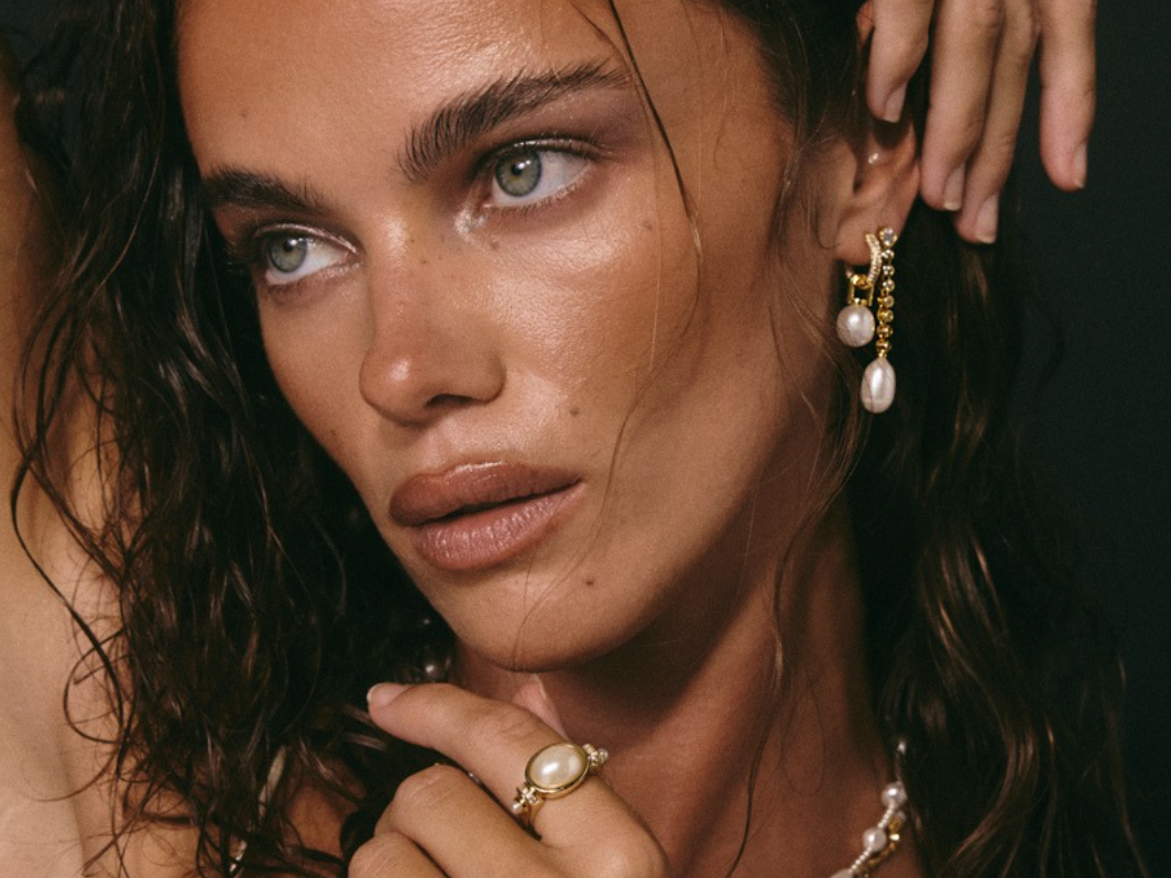 Luv AJ model wearing gold and silver chunky jewellery