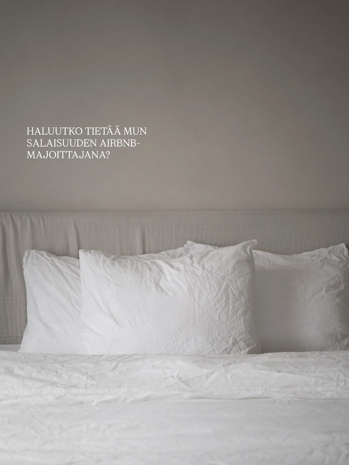 M&auml; kohtelen jokaista majoittujaa kuin h&auml;n olisi mun ainoa asiakas!

Halusin luoda airbnb-konseptin, jollaisen itsekin valitsisin. Saaduissa palautteissa korostuu visuaalisuus ja yksil&ouml;llinen palvelu. 
Tied&auml;n ett&auml; kaiken voisi