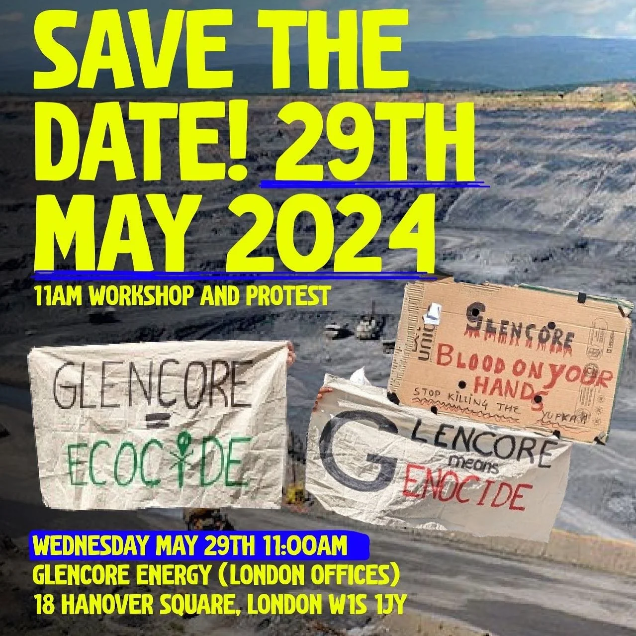 🚨 🚨 Demo announcement! 🚨 🚨 

💰  On Wednesday 29th May, #ToxicGlencore and its stakeholders are meeting in Switzerland for the company&rsquo;s AGM. 

💵  2023/24 has been another financial year of sickeningly high profits for Glencore, as they co