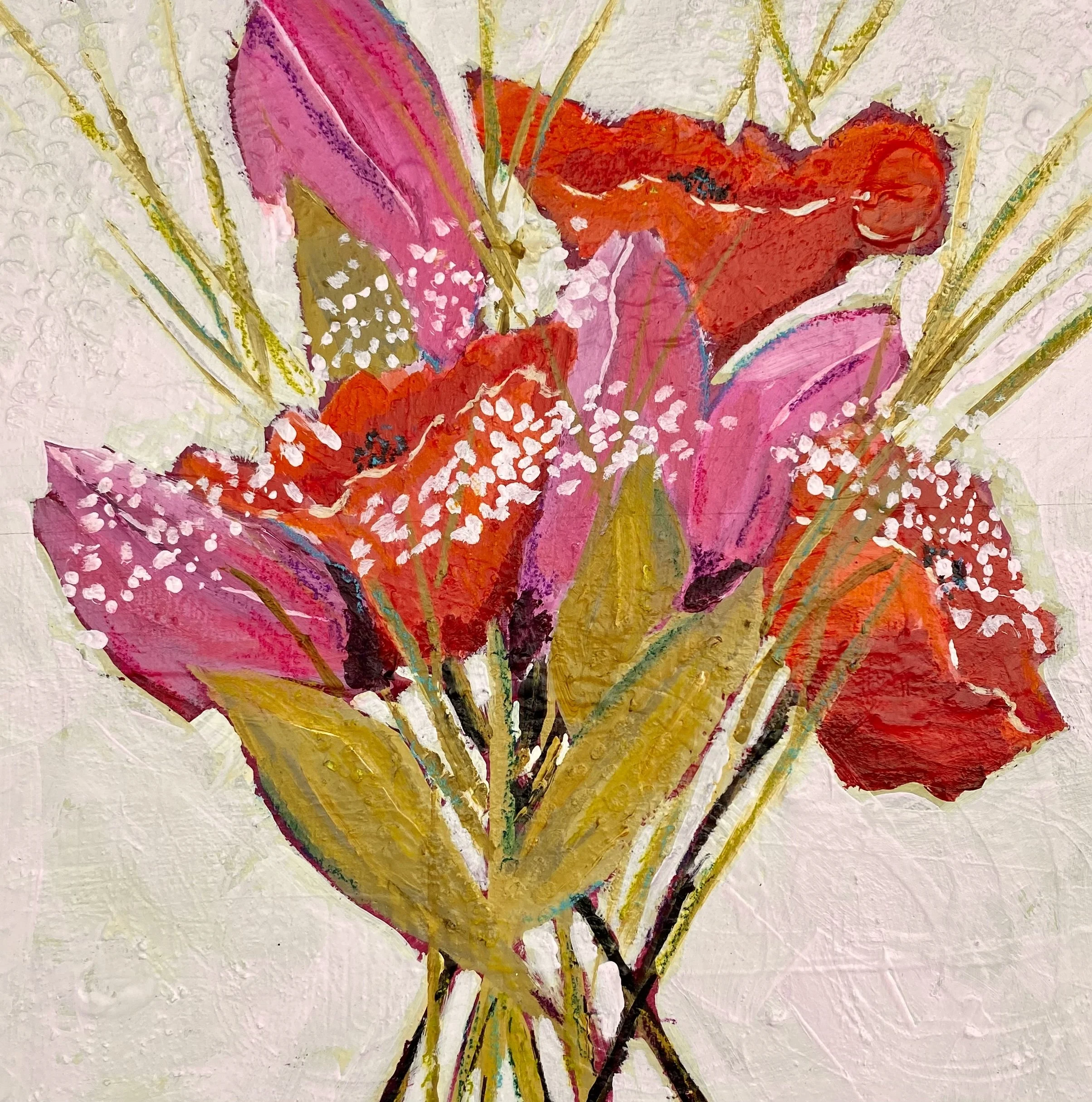 wedding bouquet flowers painting