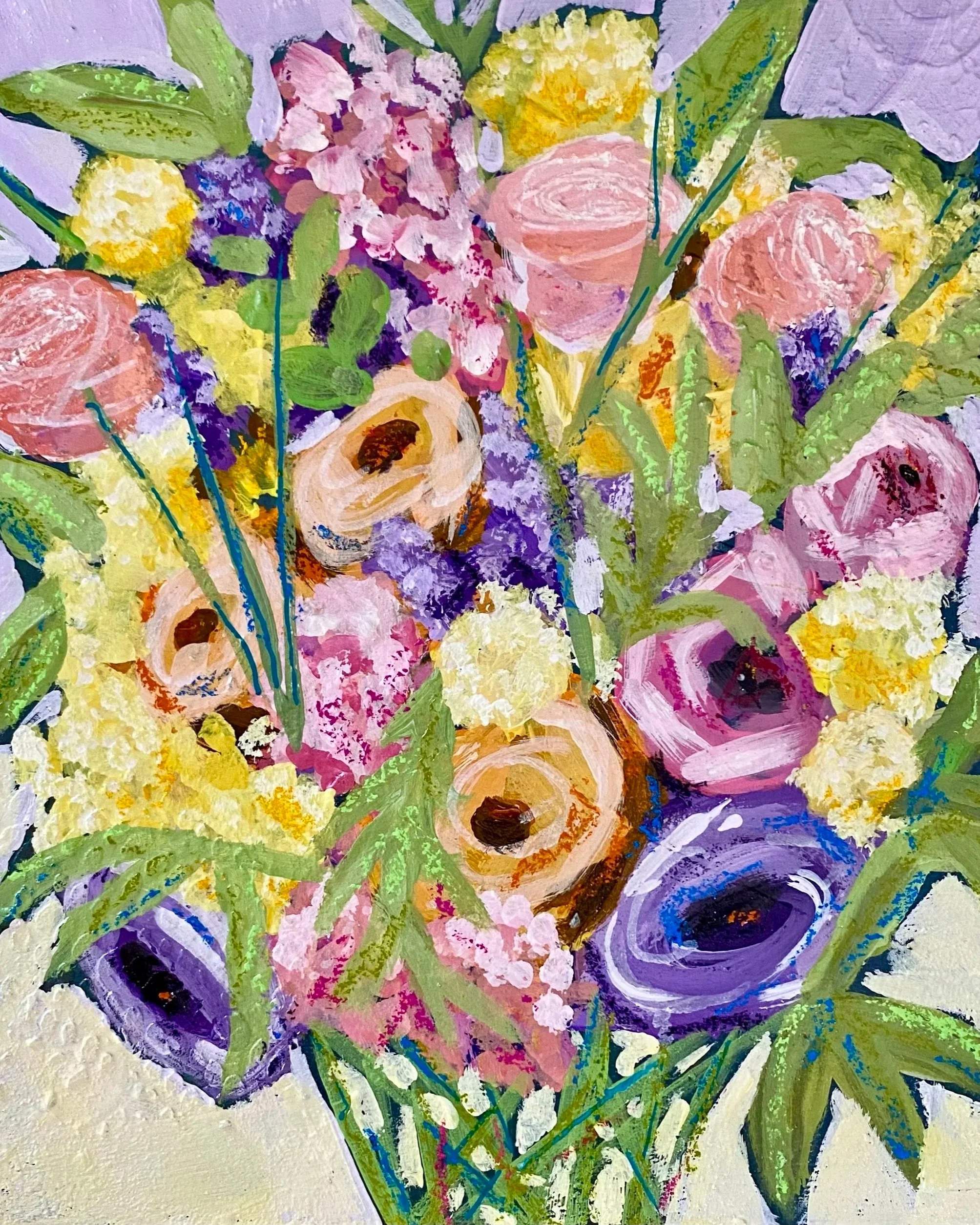 wedding bouquet painting