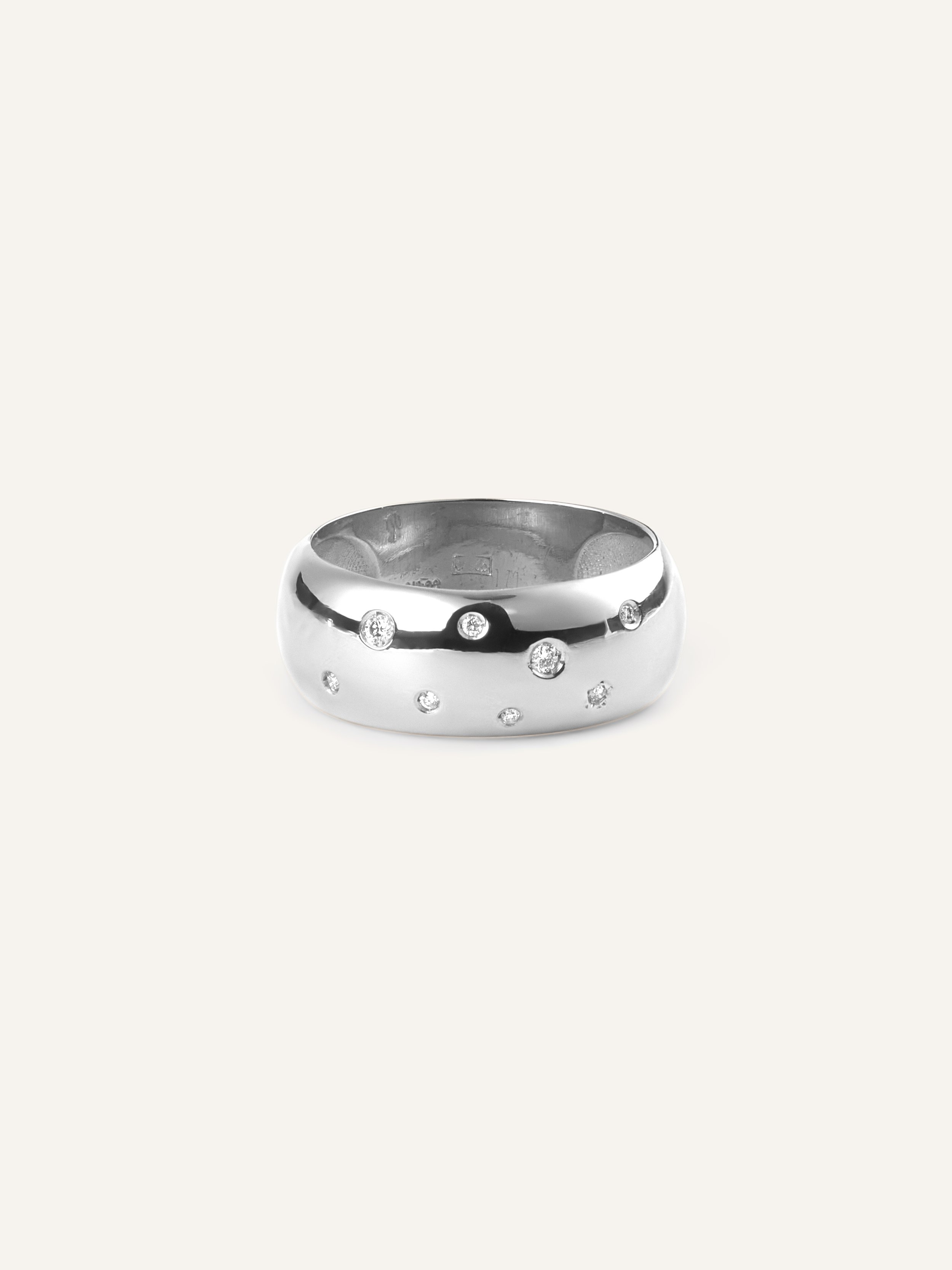 Bold White Gold Diamond Ring